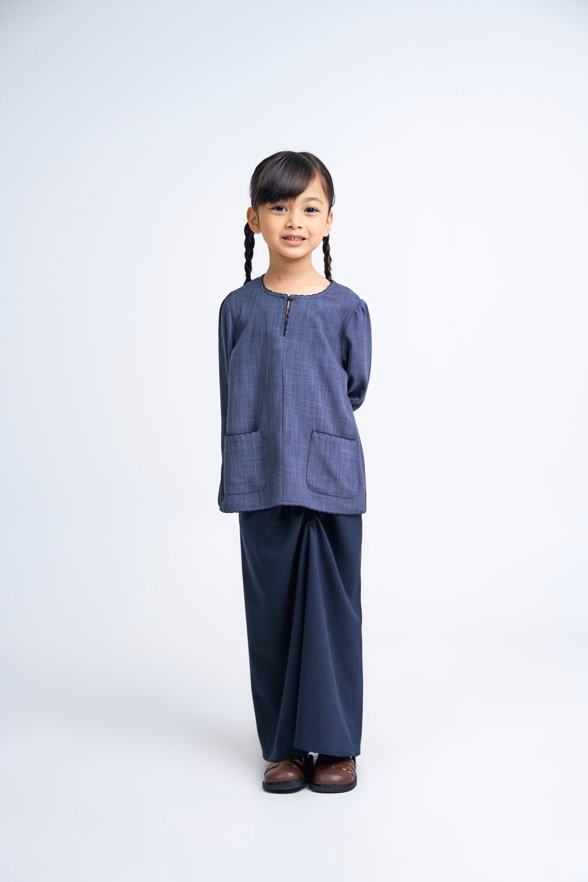 Kemudi Girls Baju Kurung - Dark Blue
