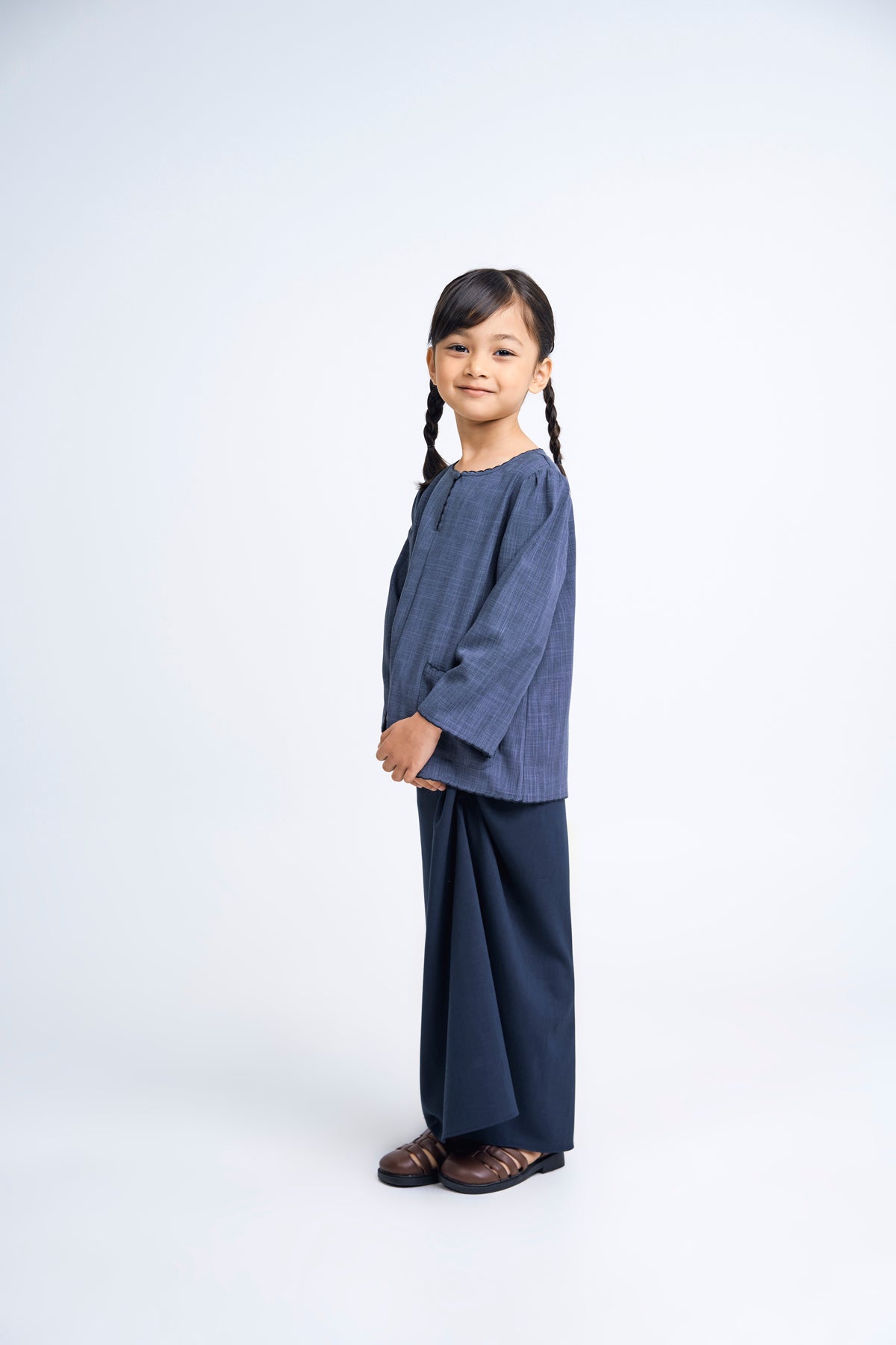 Kemudi Girls Baju Kurung - Dark Blue