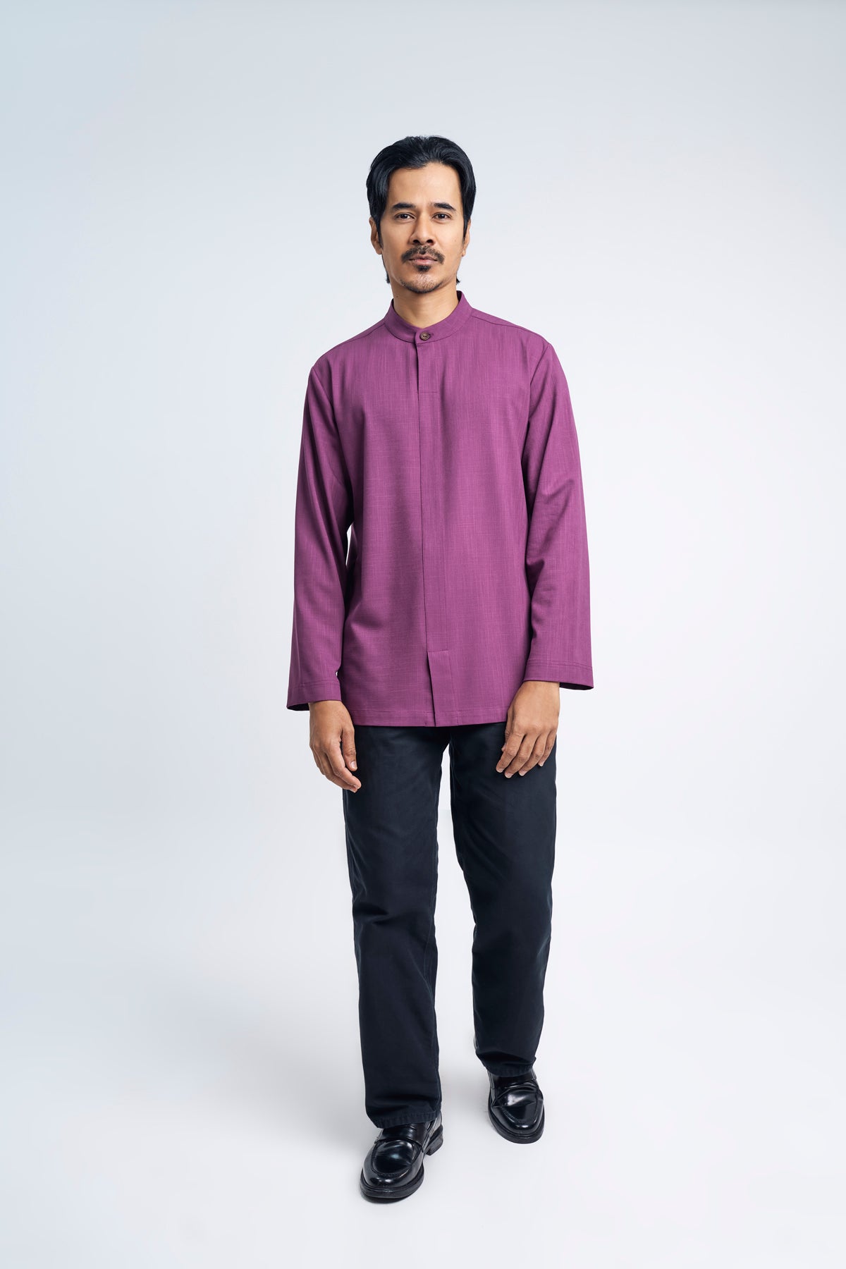 Kemudi Modern Fit Long Sleeves Top - Mulberry