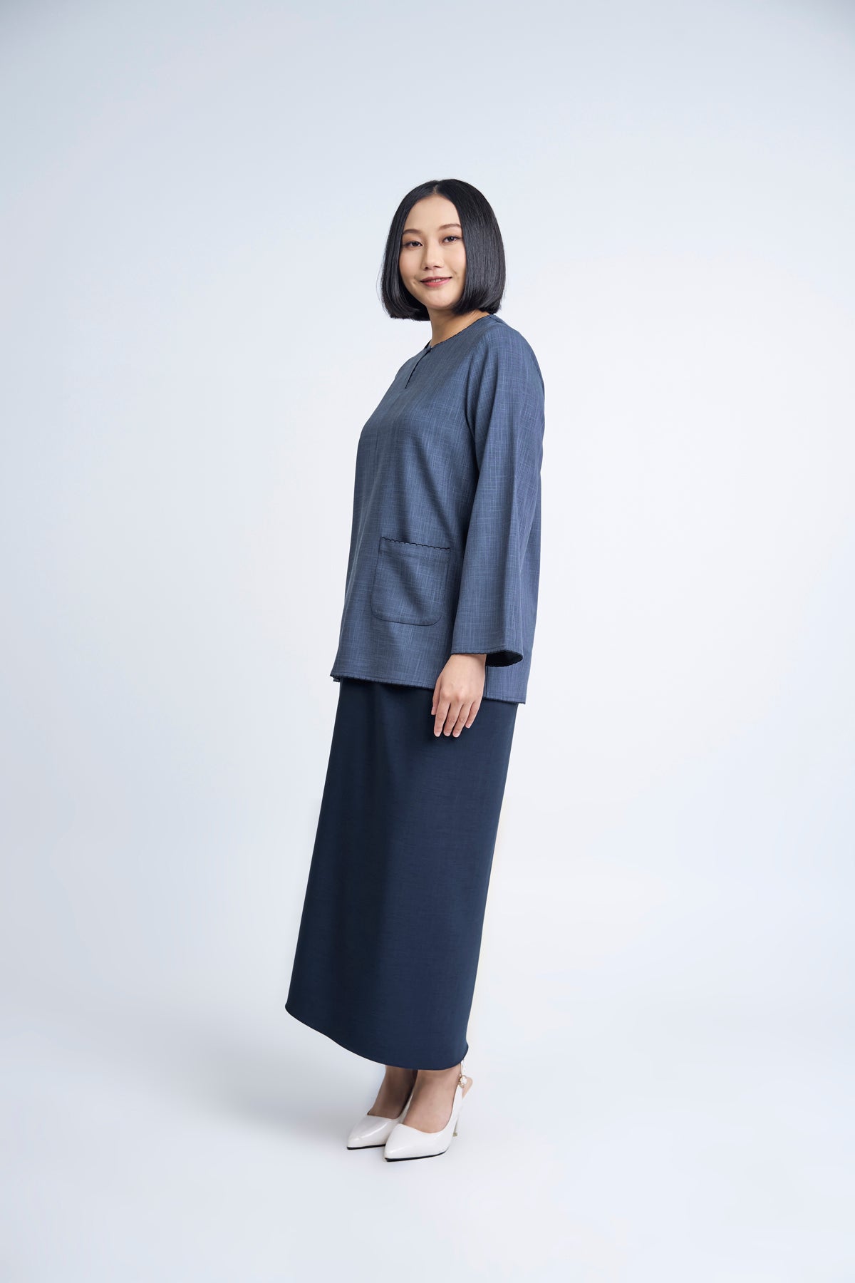 Kemudi Women Baju Kurung Kedah - Dark Blue