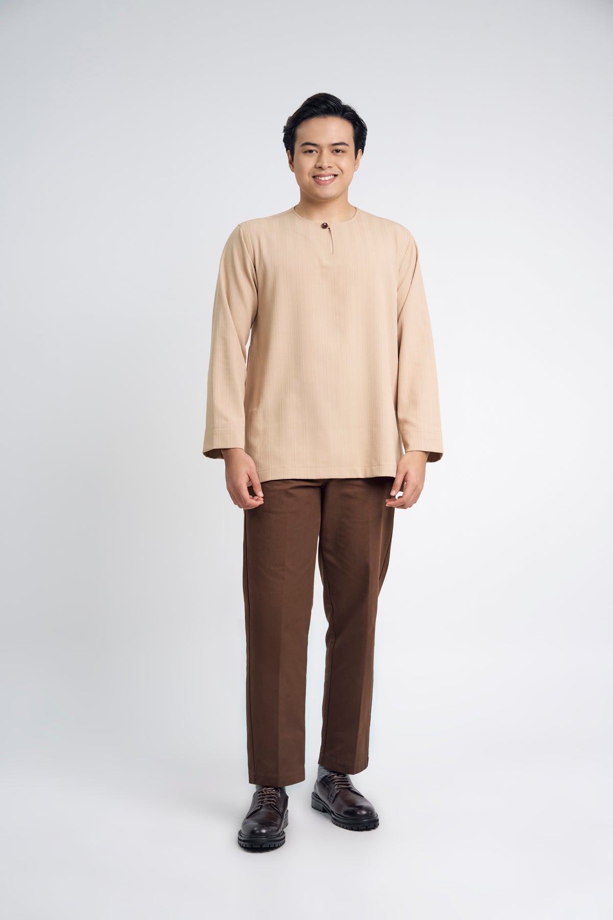 Lembar Modern Fit Long Sleeves Top - Beige