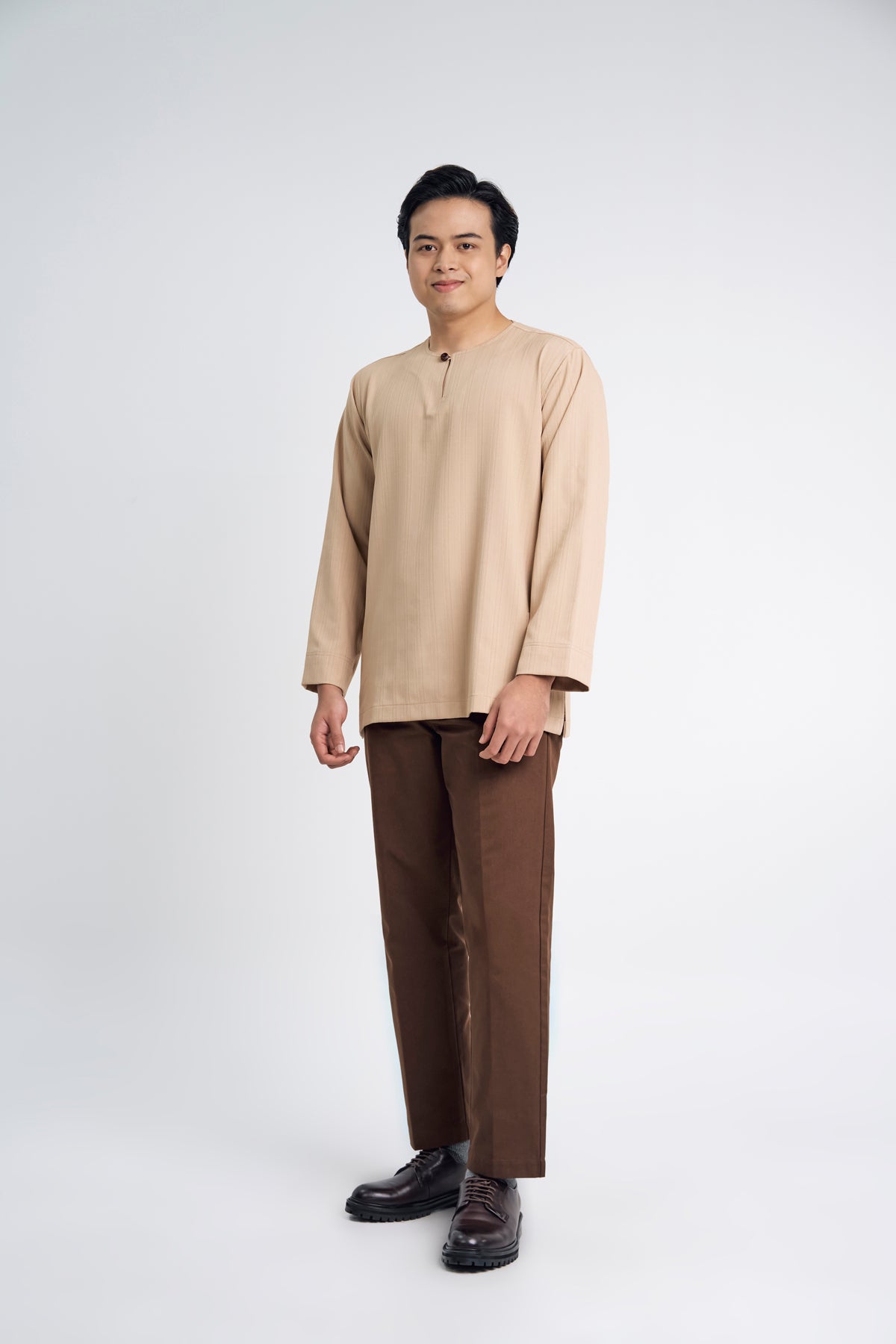 Lembar Modern Fit Long Sleeves Top - Beige