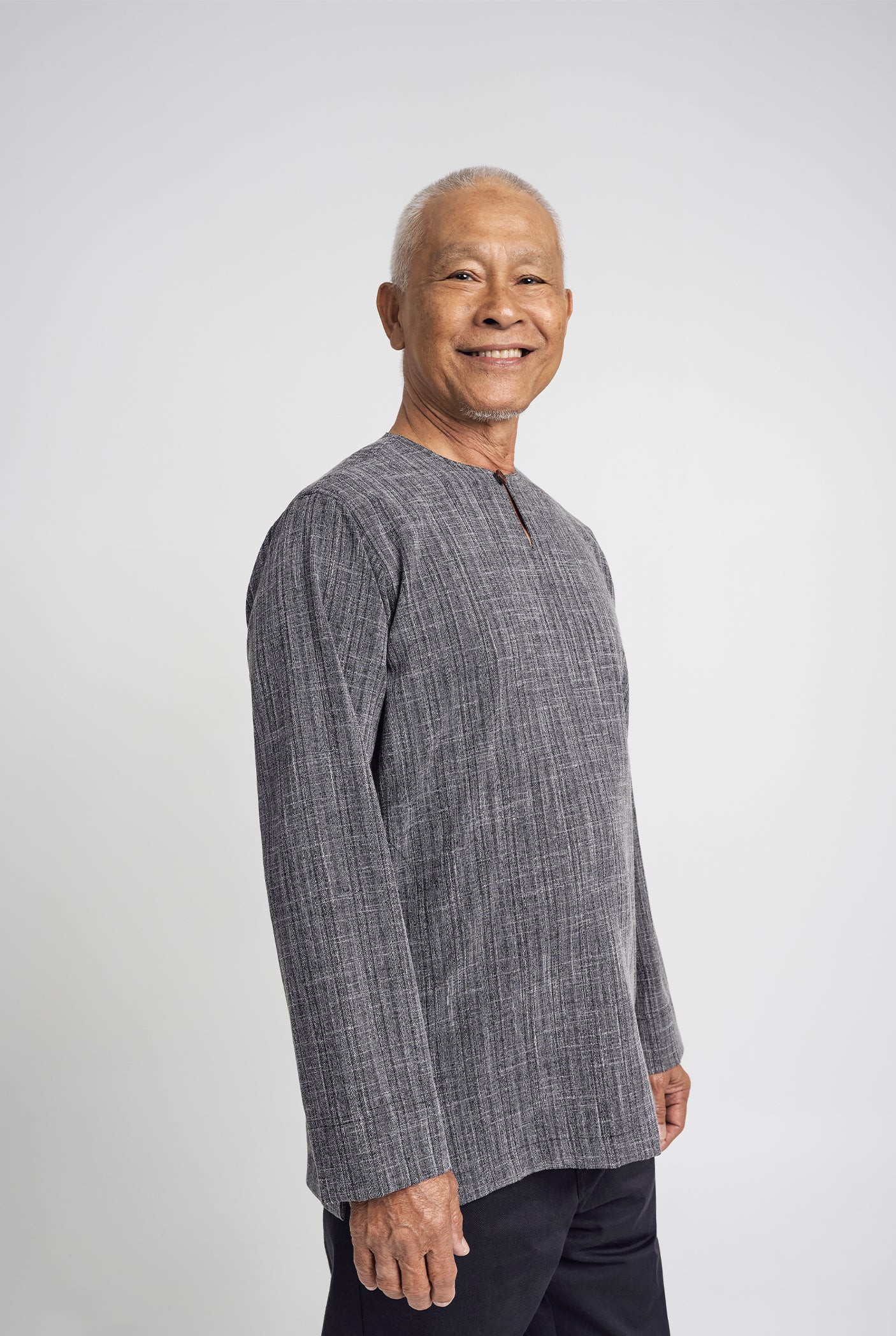 Lembar Modern Fit Long Sleeves Top - Charcoal