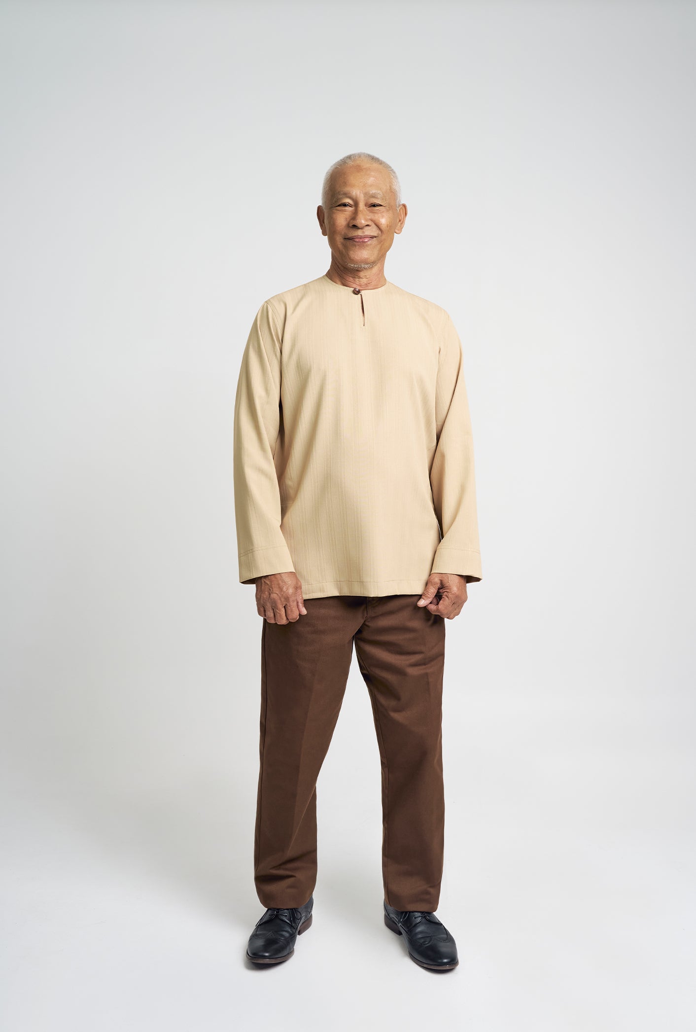 Lembar Modern Fit Long Sleeves Top - Light Brown