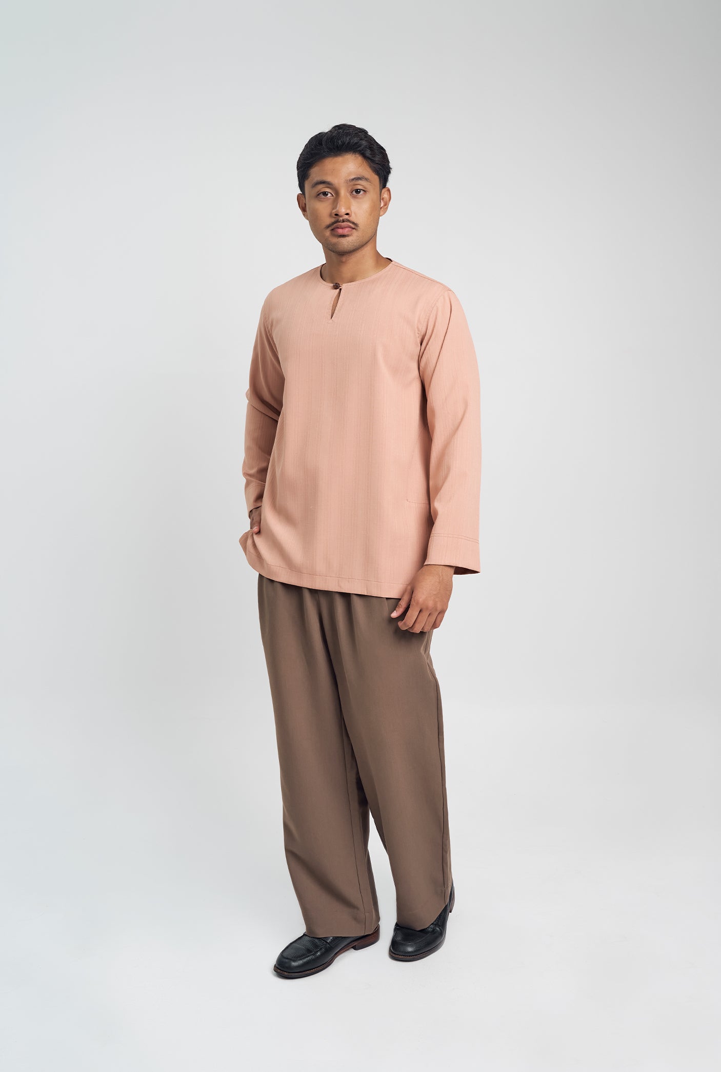 Lembar Modern Fit Long Sleeves Top - Apricot