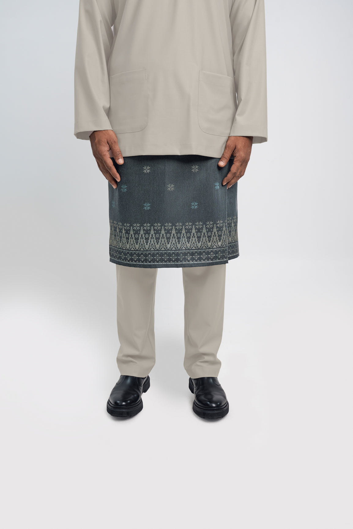 Patawali Modern Fit Baju Melayu Teluk Belanga - Light Khaki