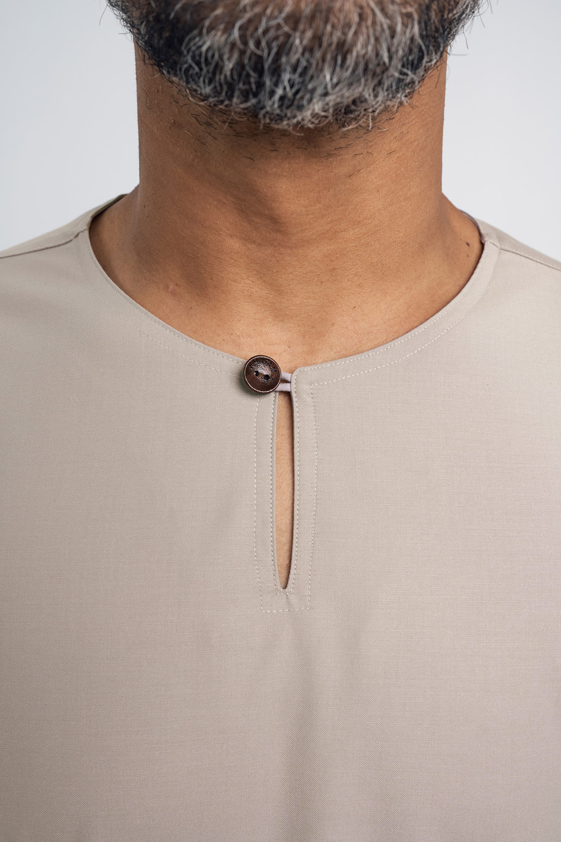 Patawali Modern Fit Baju Melayu Teluk Belanga - Light Taupe