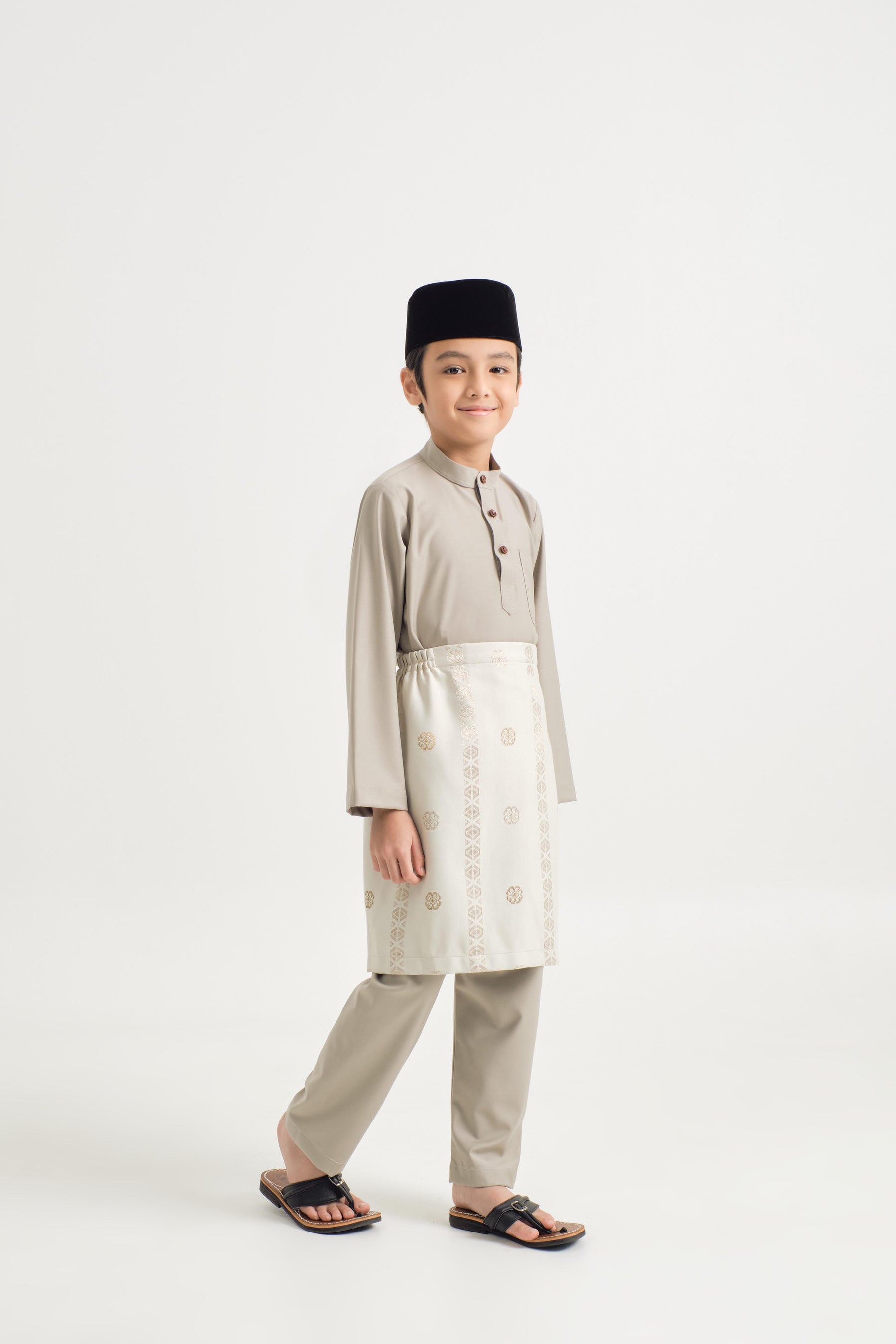 Patawali Boys Baju Melayu Cekak Musang - Light Olive