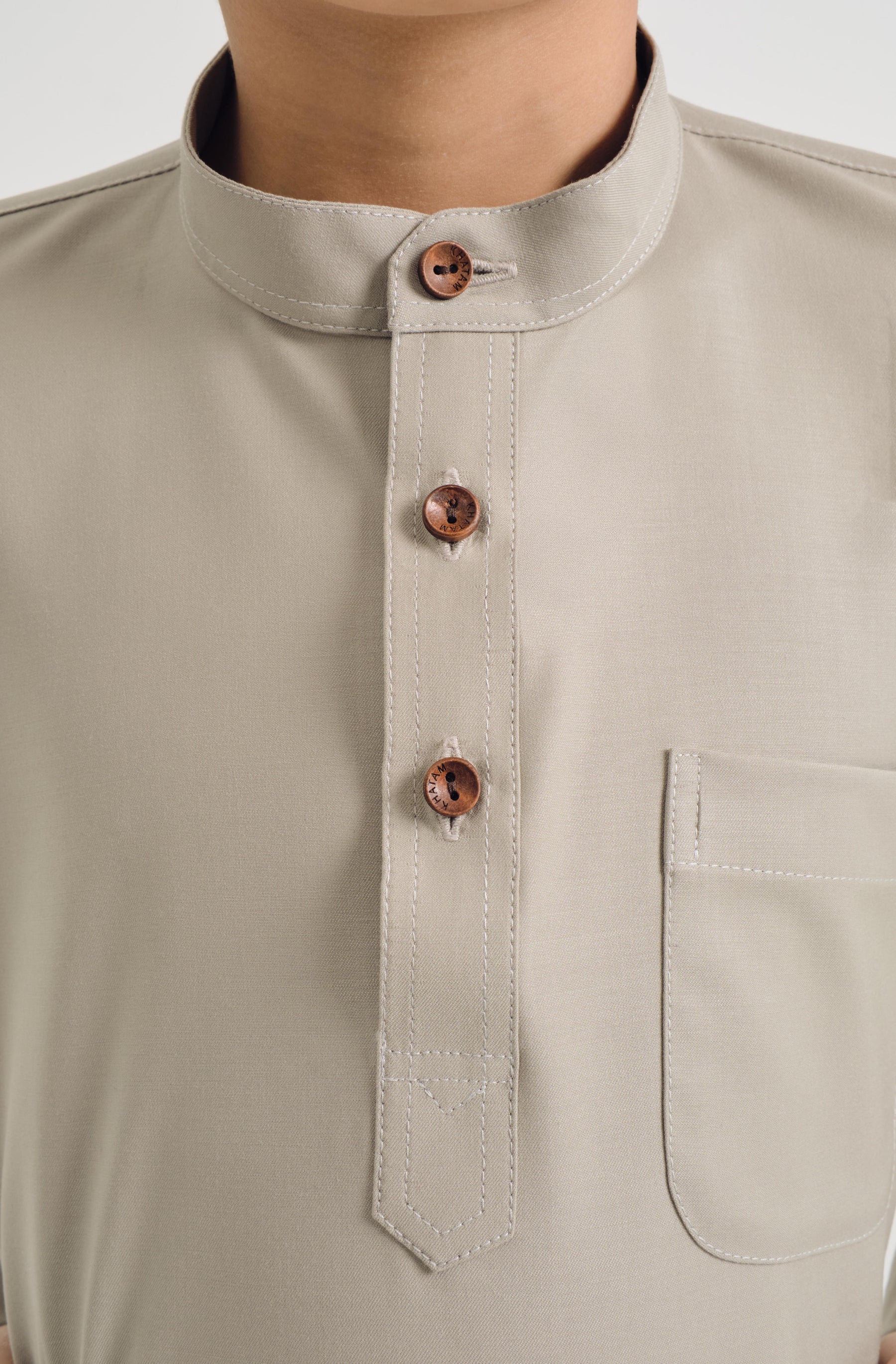 Patawali Boys Baju Melayu Cekak Musang - Light Olive