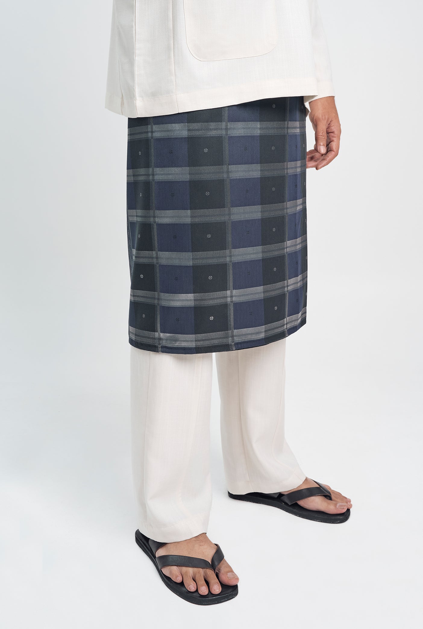 Samping Lajur Cengkih - Perak Biru