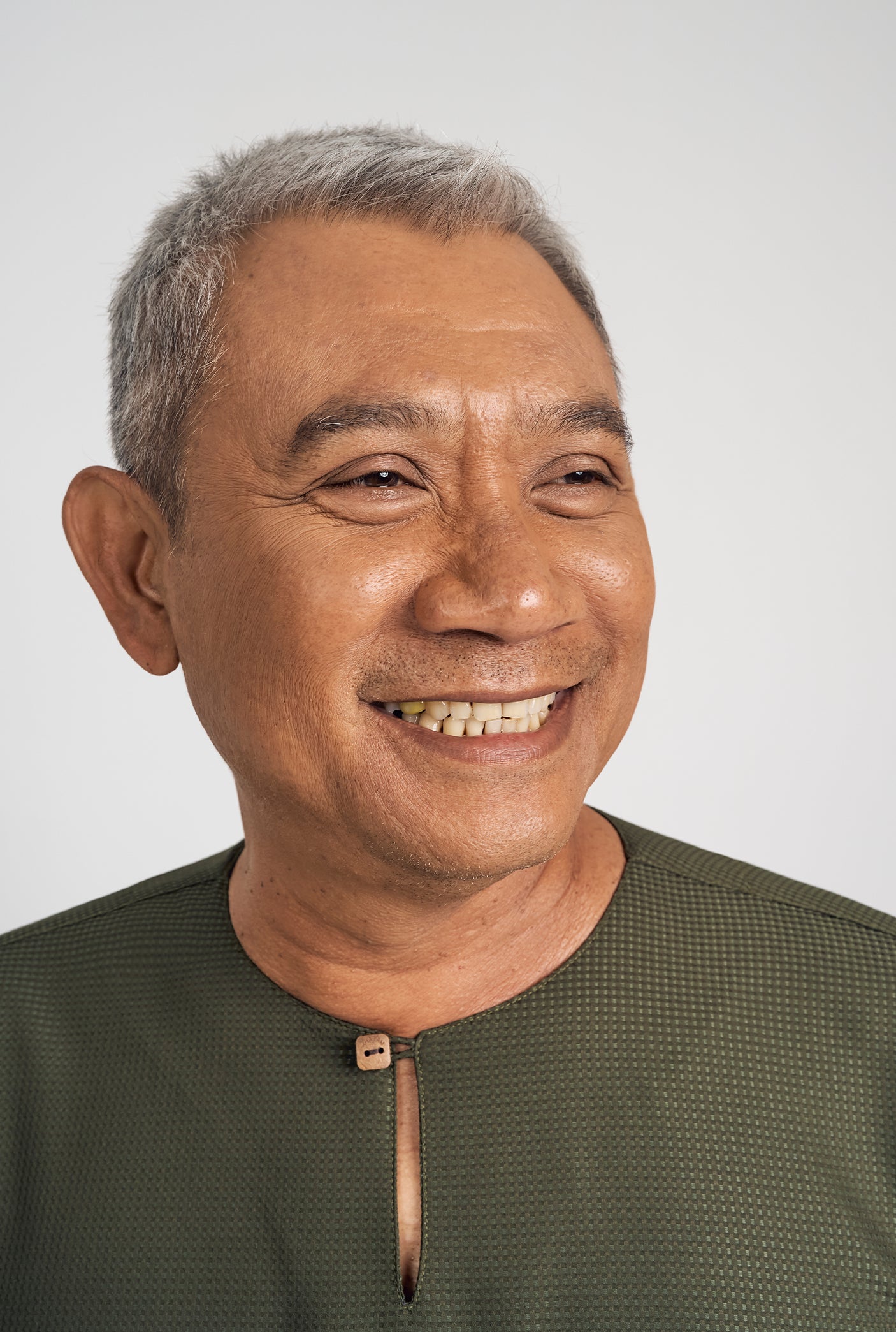 Nadim Modern Fit Top Quarter Sleeves - Army