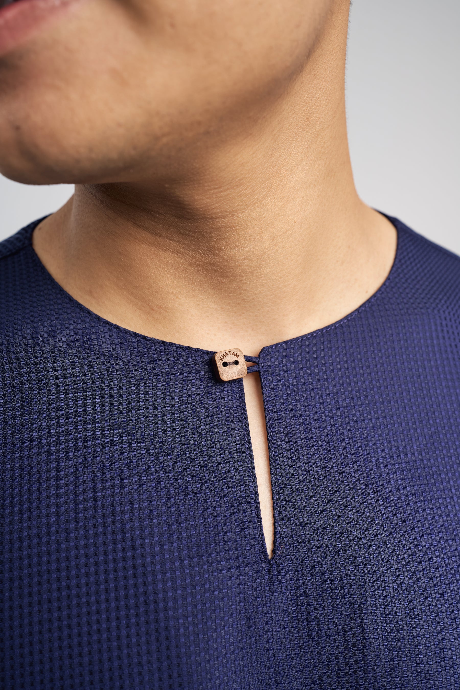 Nadim Modern Fit Top Quarter Sleeves - Dark Blue