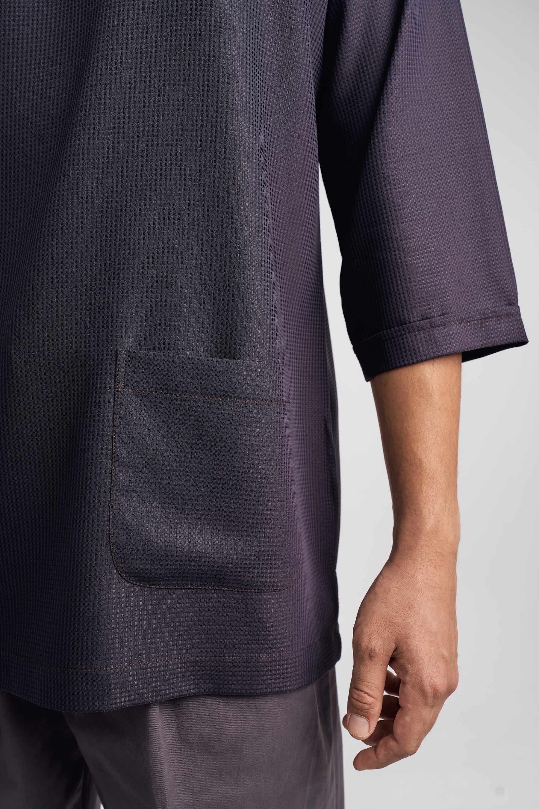 Nadim Modern Fit Top Quarter Sleeves - Black