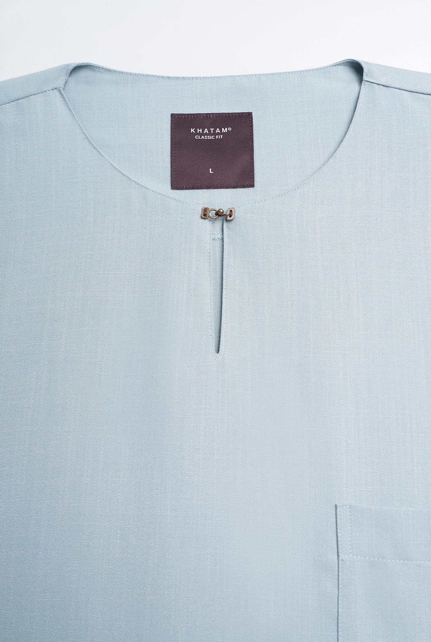 OG' Series Baju Melayu Teluk Belanga Klasik Seluar Ikat - Biru Muda