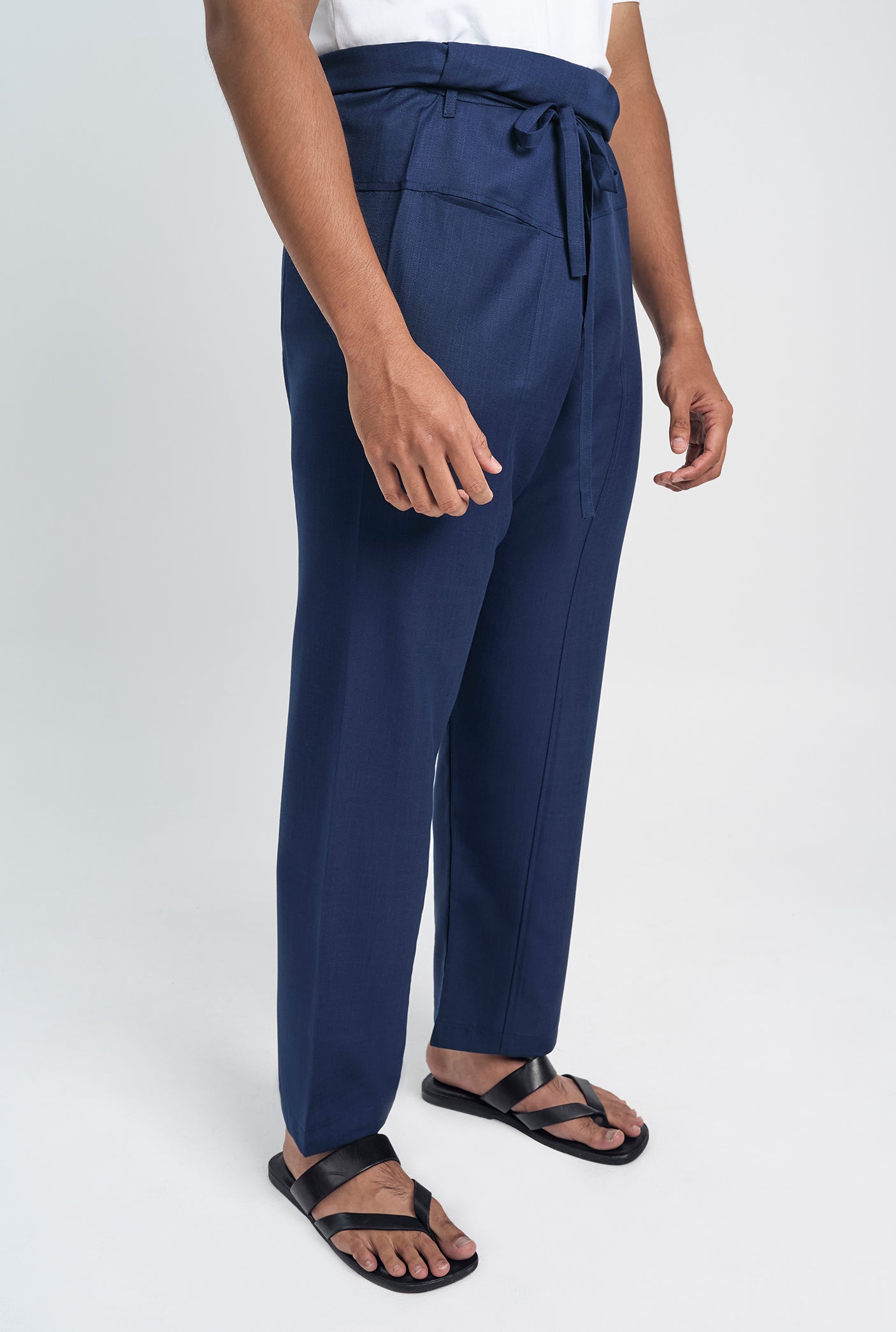 OG' Series Baju Melayu Teluk Belanga Klasik Seluar Ikat - Biru Gelap