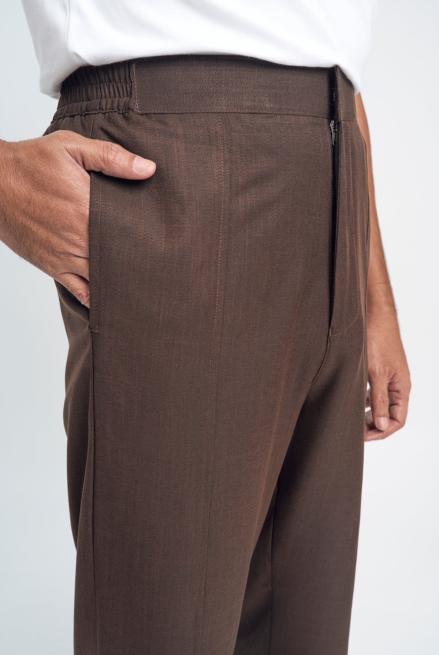 OG' Series Baju Melayu Teluk Belanga Klasik Seluar Moden - Perang Tua