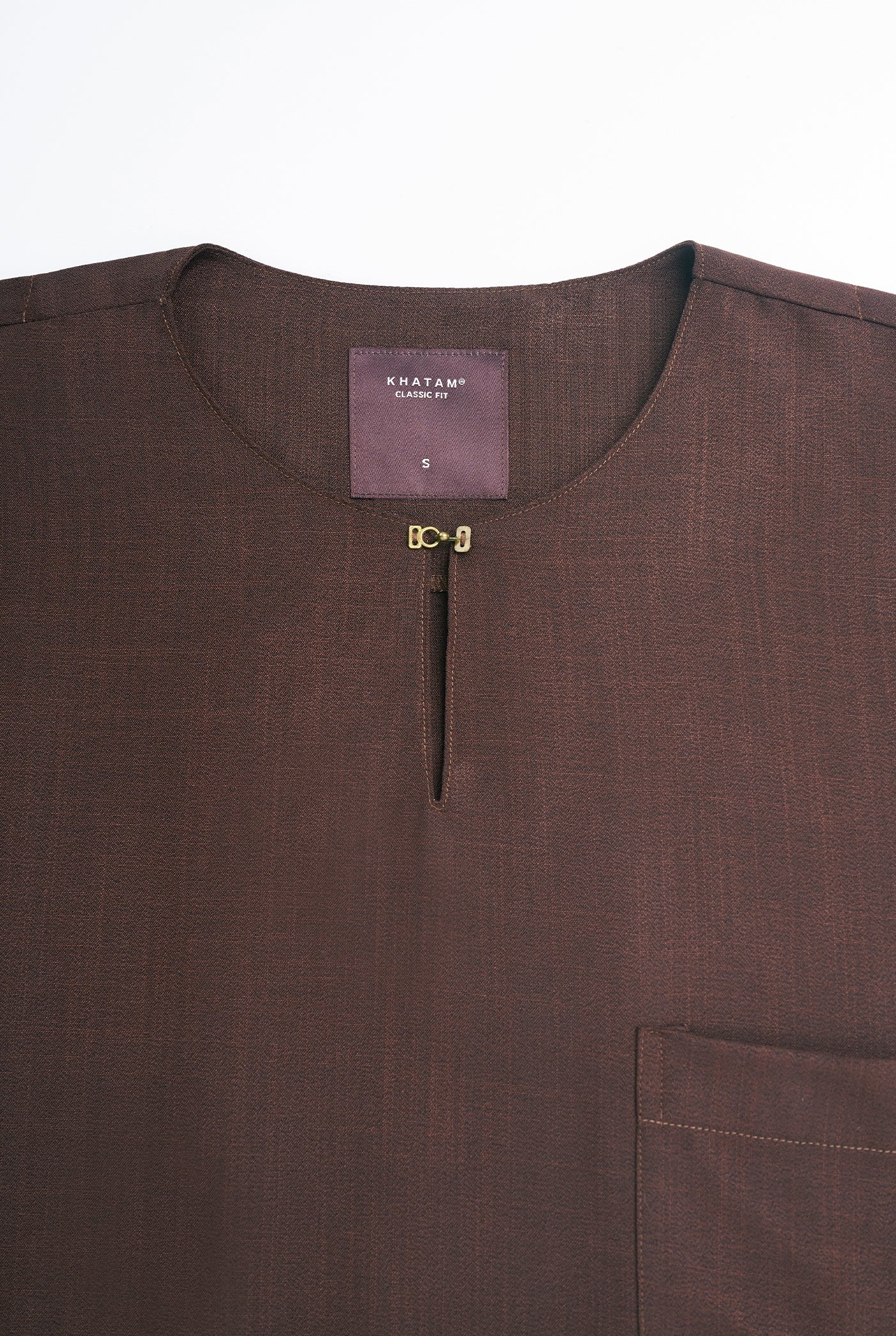 OG' Series Baju Melayu Teluk Belanga Klasik Seluar Ikat - Perang Tua