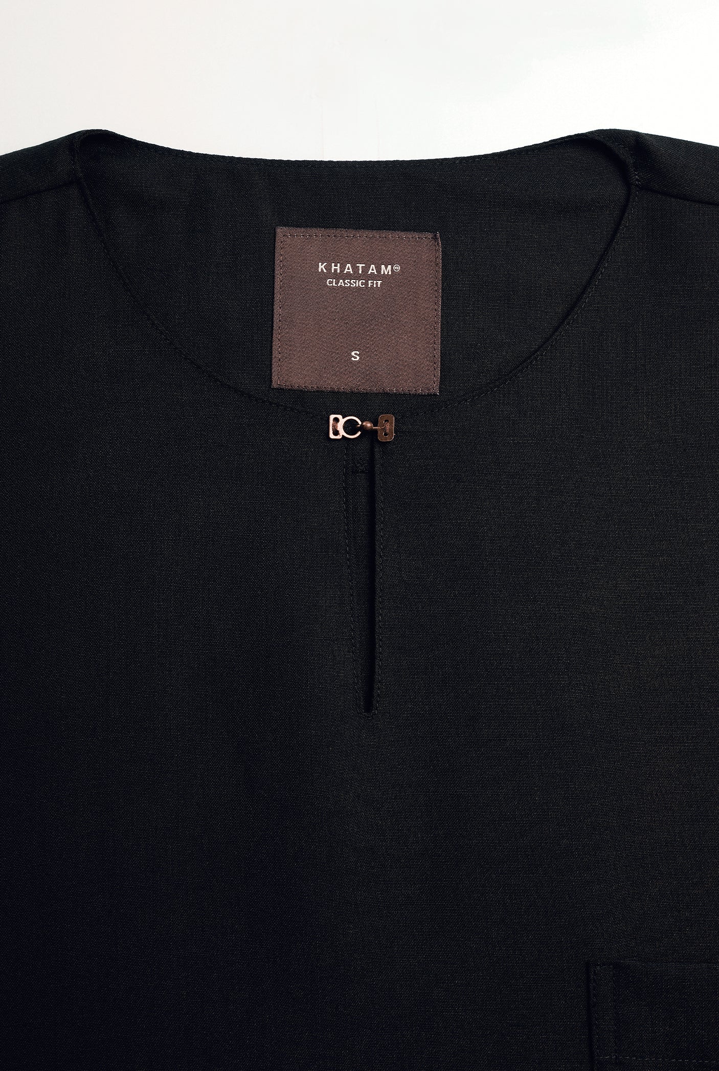 OG' Series Baju Melayu Teluk Belanga Klasik Seluar Ikat - Hitam Tundra