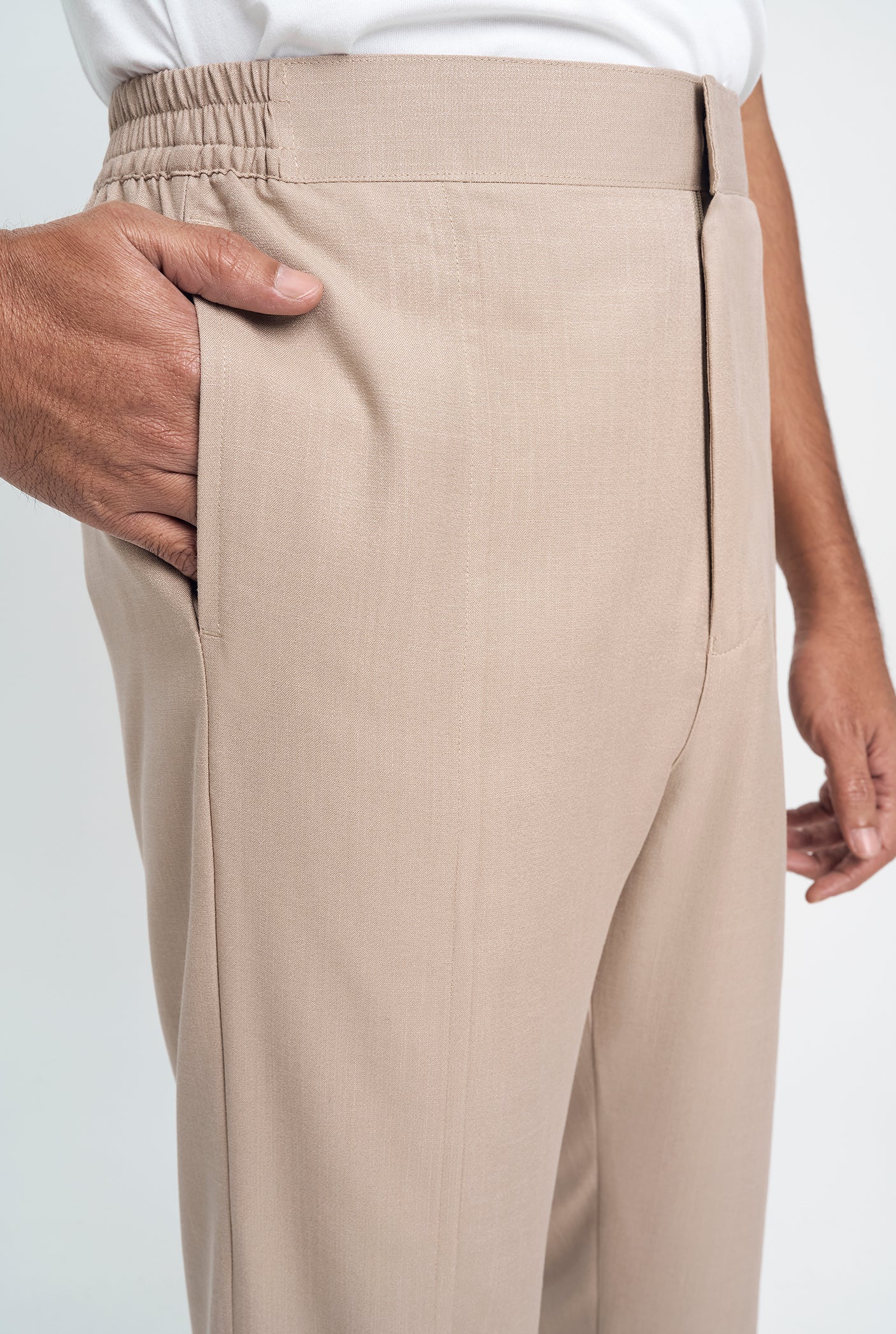 OG' Series Baju Melayu Teluk Belanga Klasik Seluar Moden - Perang Abu