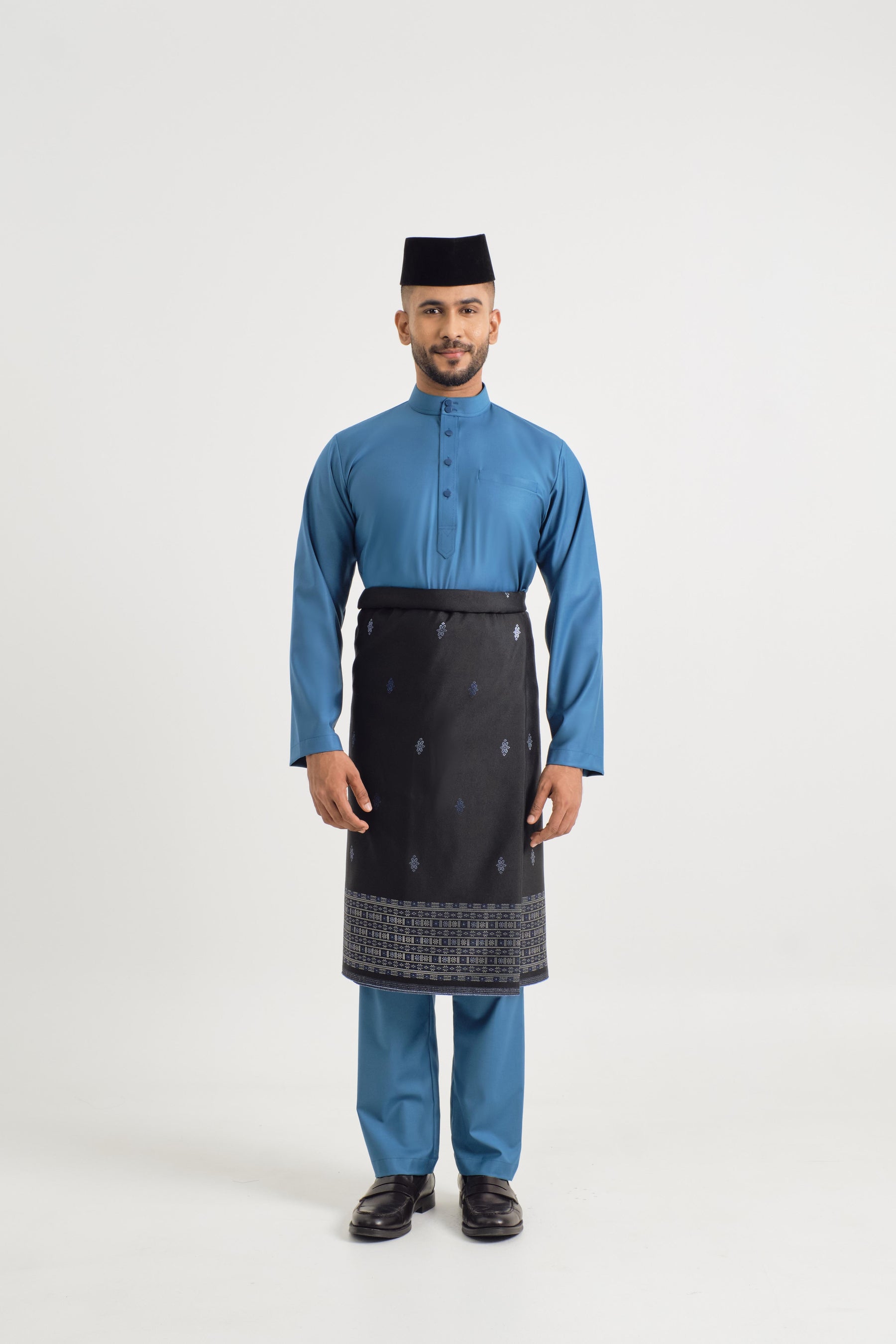 Patawali Baju Melayu Cekak Musang - Ocean Blue