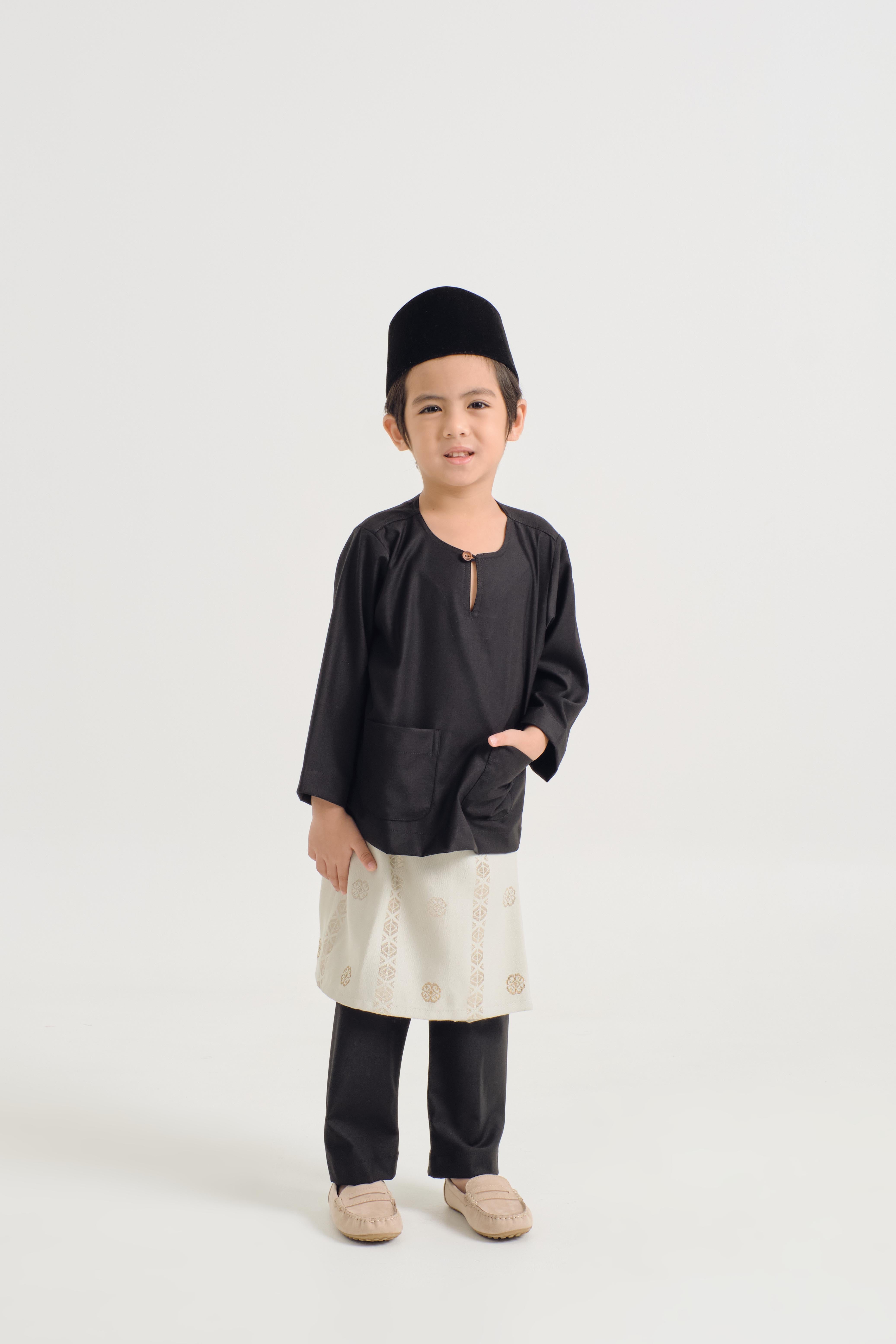 Patawali Boys Baju Melayu Teluk Belanga - Opal Black