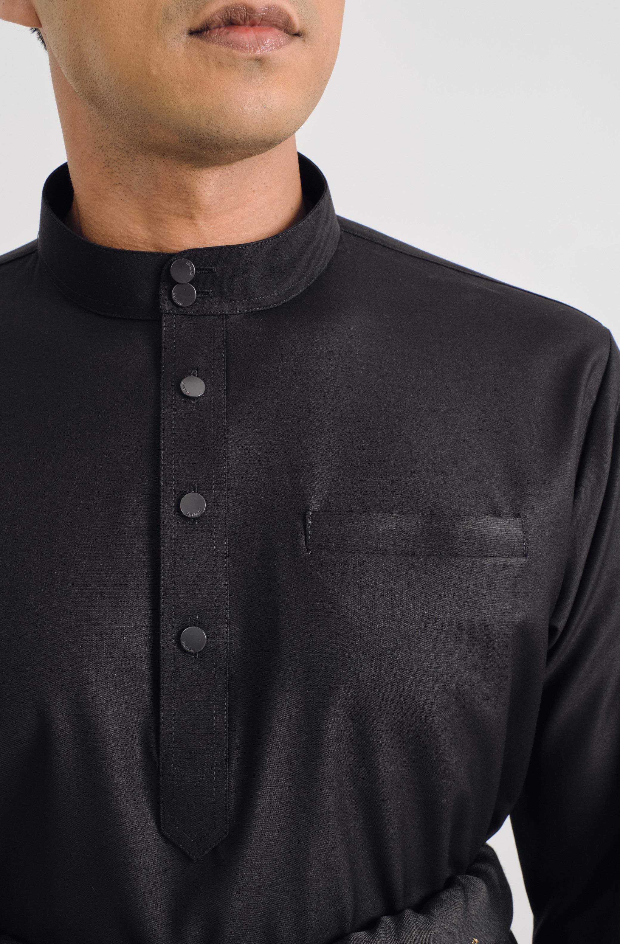 Patawali Baju Melayu Cekak Musang - Opal Black