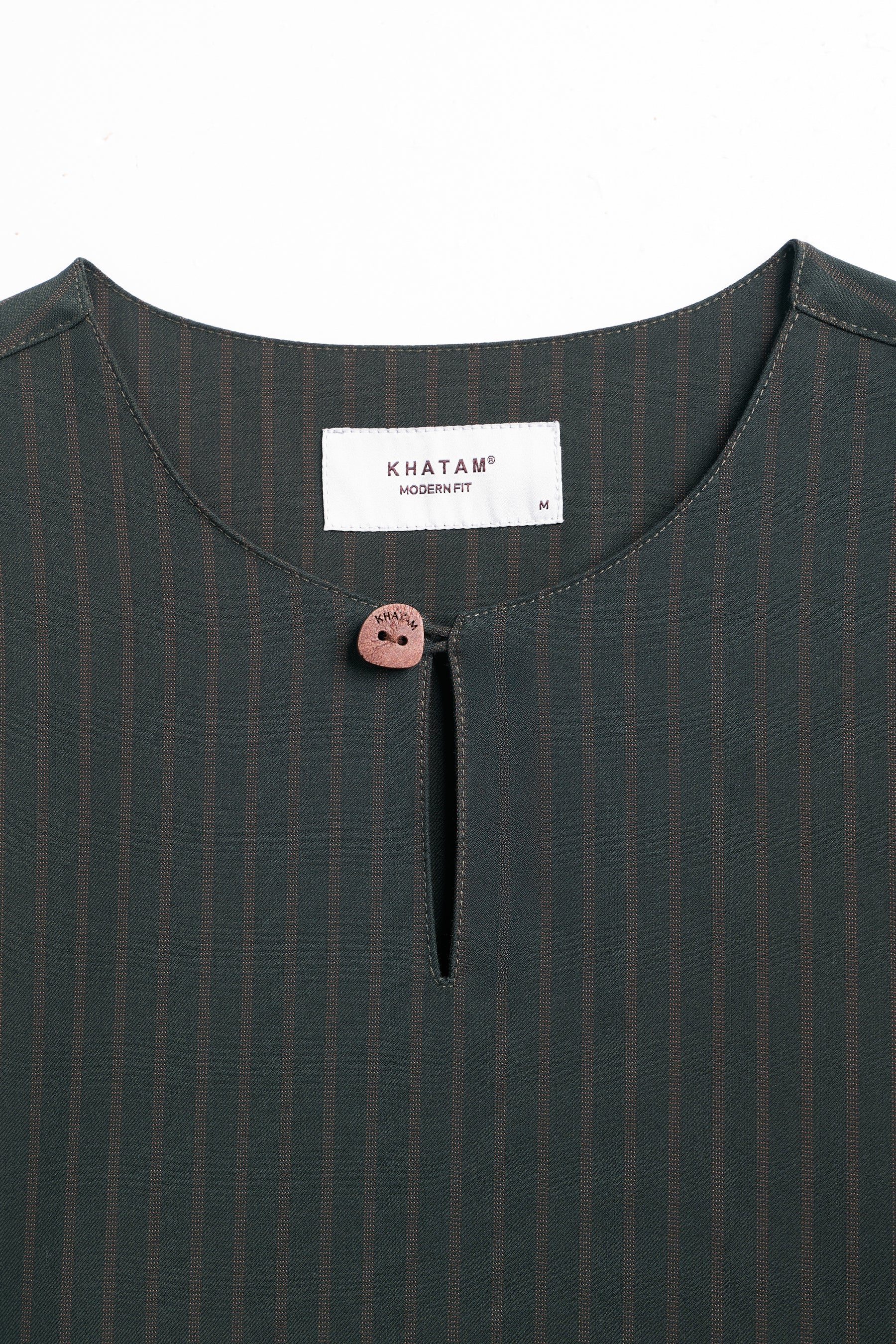 Pasak Modern Fit Top Quarter Sleeves - Dark Green