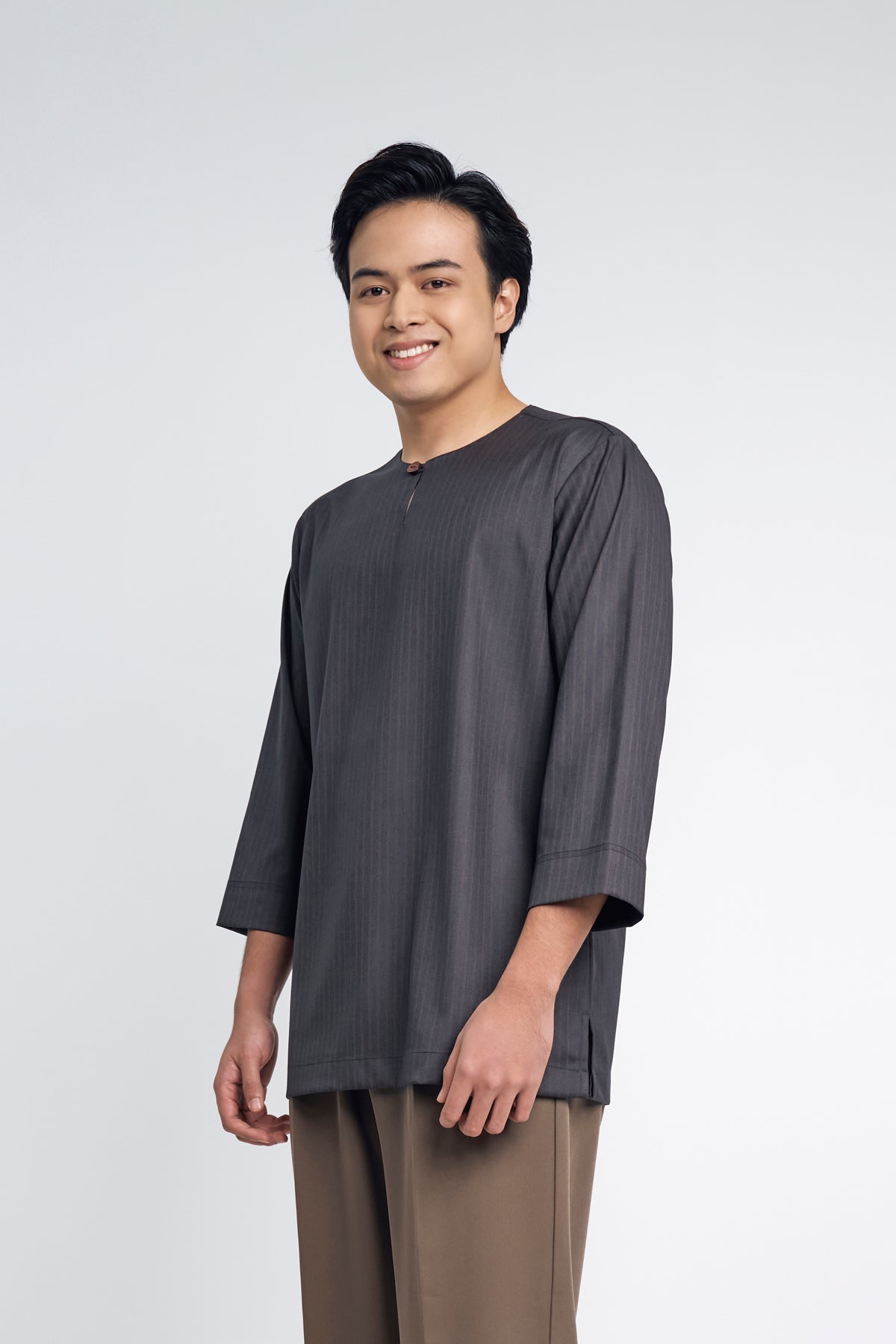 Pasak Modern Fit Top Quarter Sleeves - Deep Grey