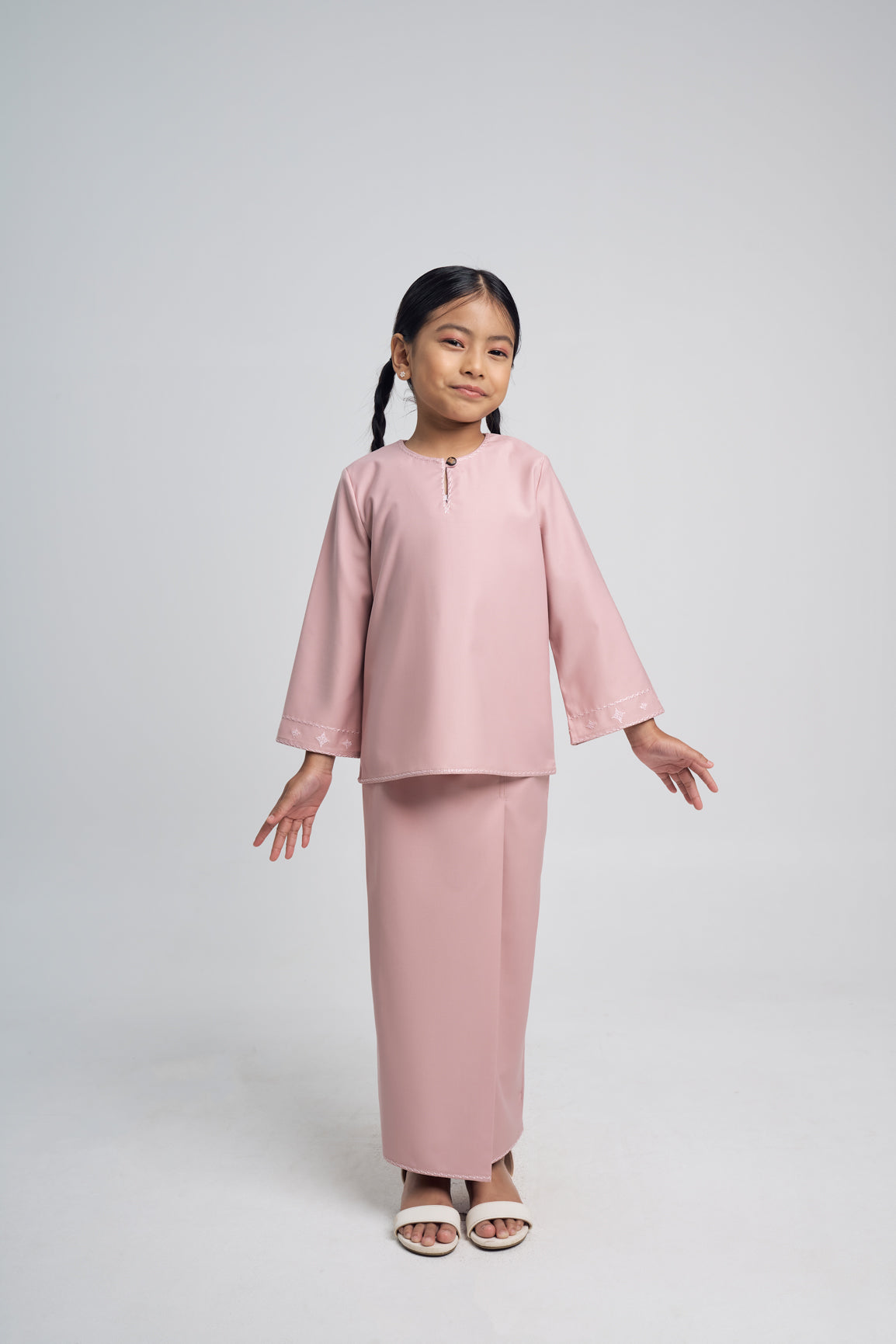Patawali Girls Baju Kurung - Soft Pink