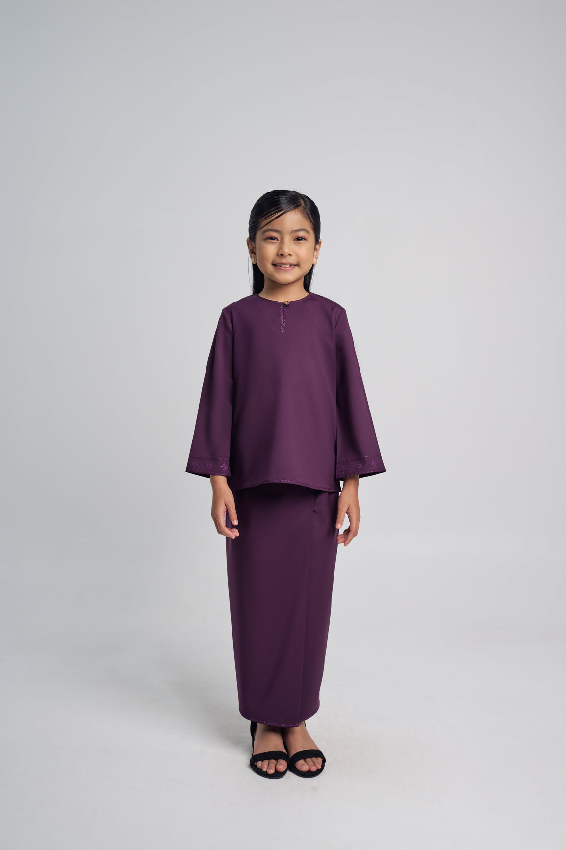 Patawali Girls Baju Kurung - Dark Purple