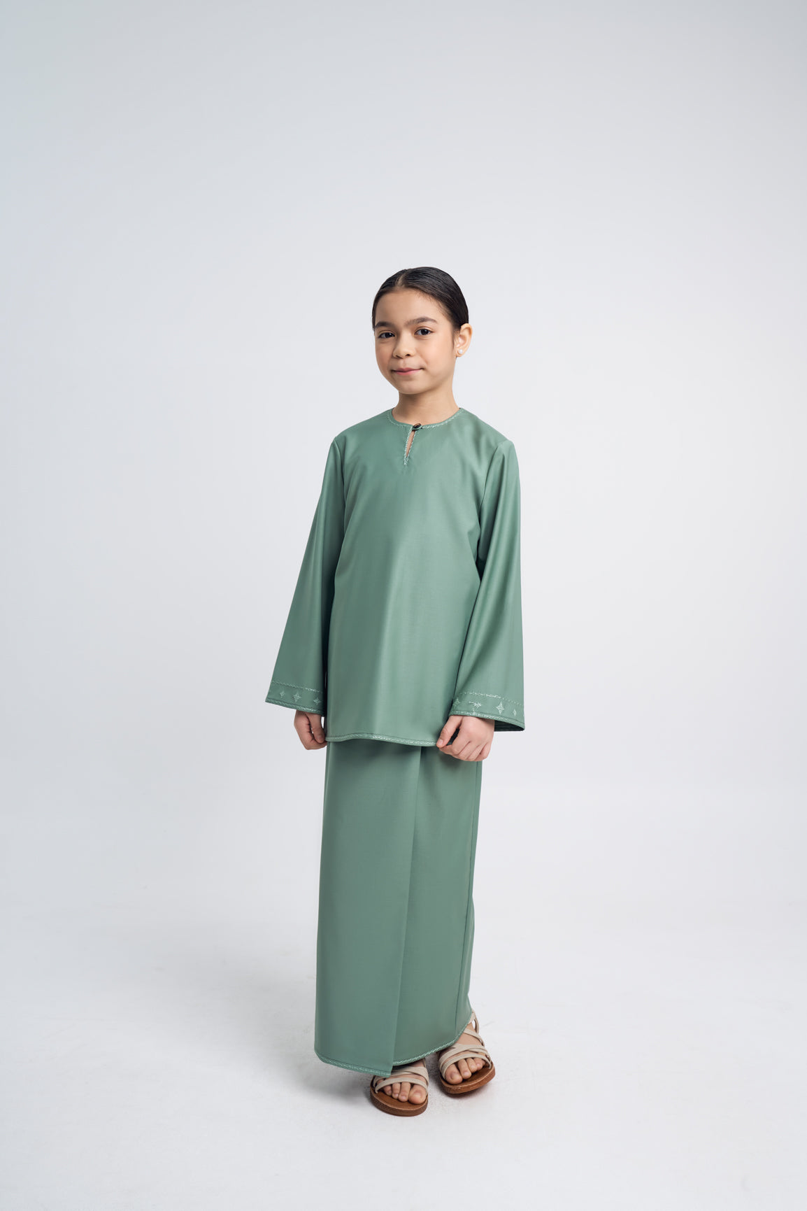 Patawali Girls Baju Kurung - Grass Green