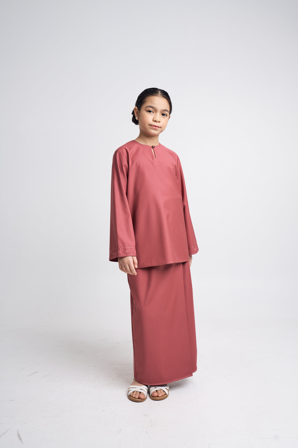 Patawali Girls Baju Kurung - Dark Rose