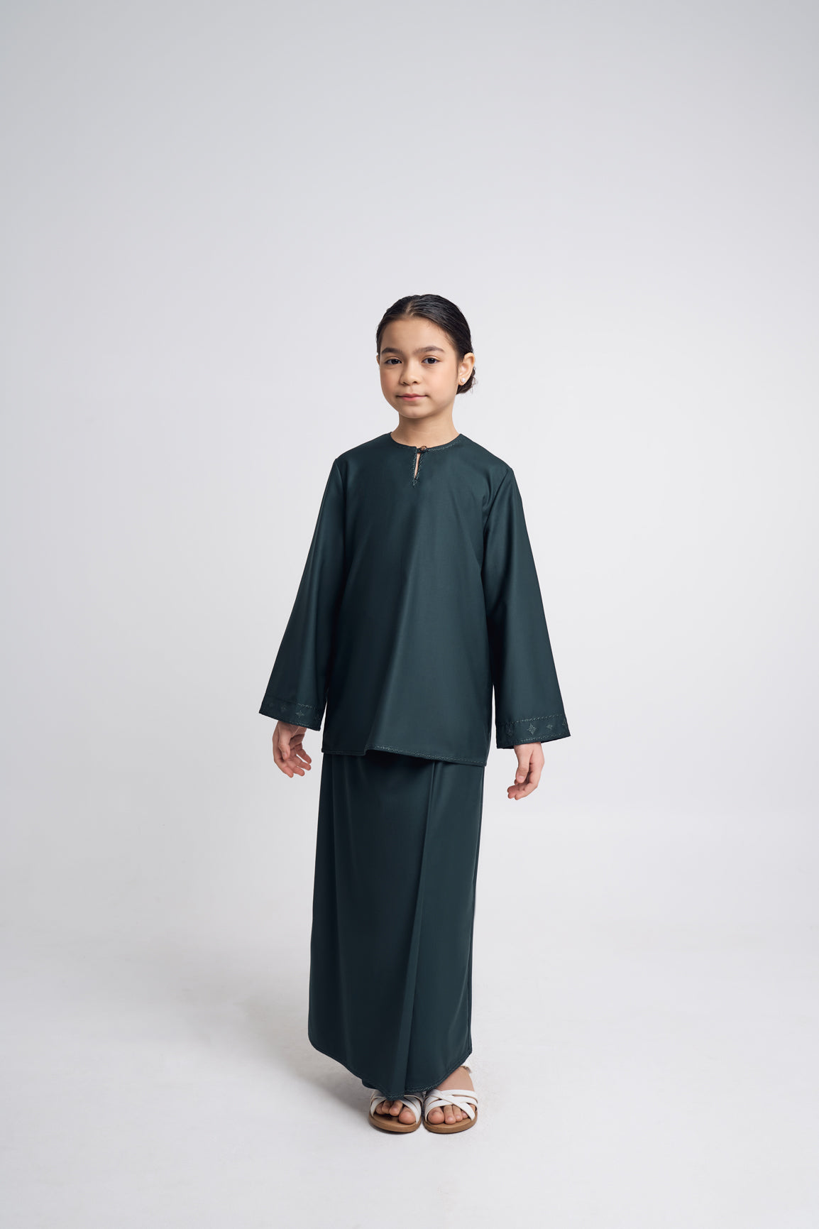 Patawali Girls Baju Kurung - Deep Green