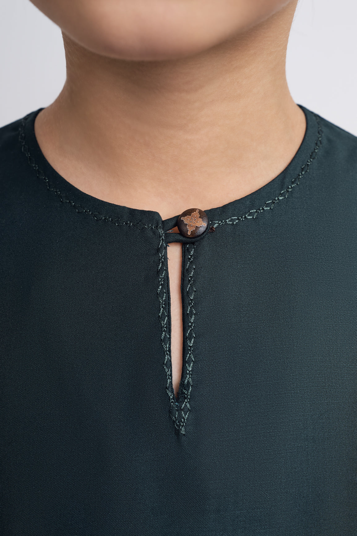 Patawali Girls Baju Kurung - Deep Green