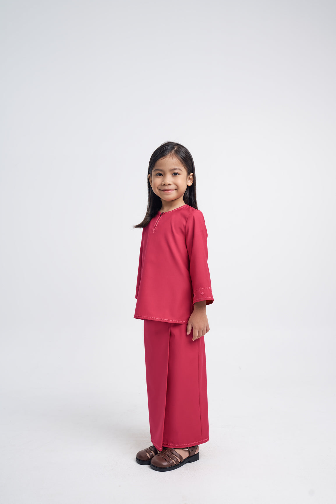 Patawali Girls Baju Kurung - Rose Red