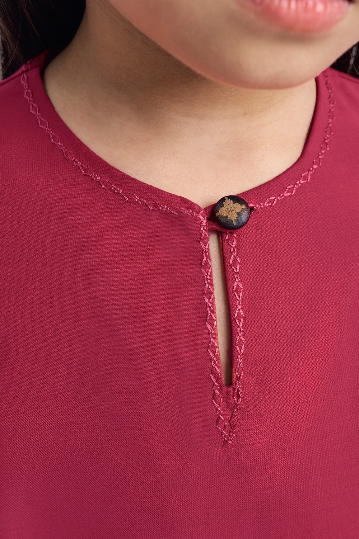 Patawali Girls Baju Kurung - Rose Red