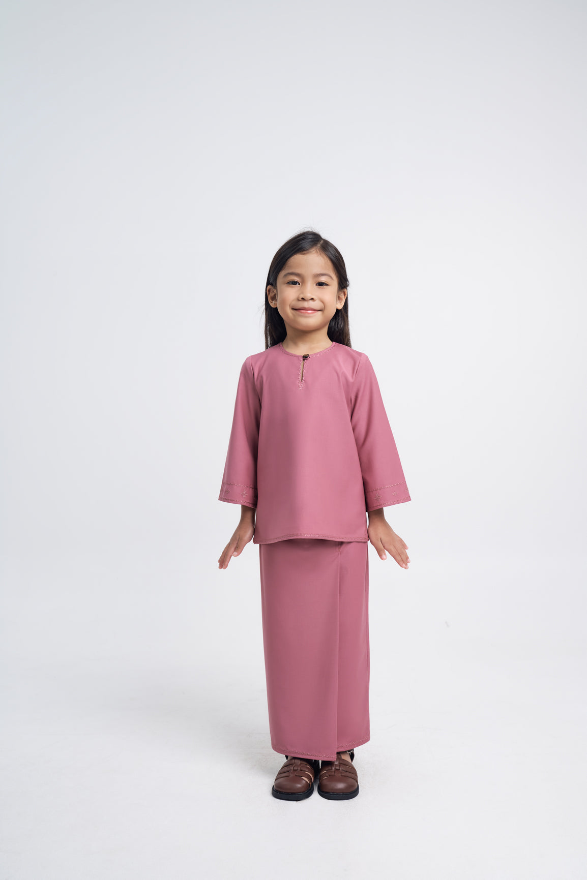 Patawali Girls Baju Kurung - Pink Belacan