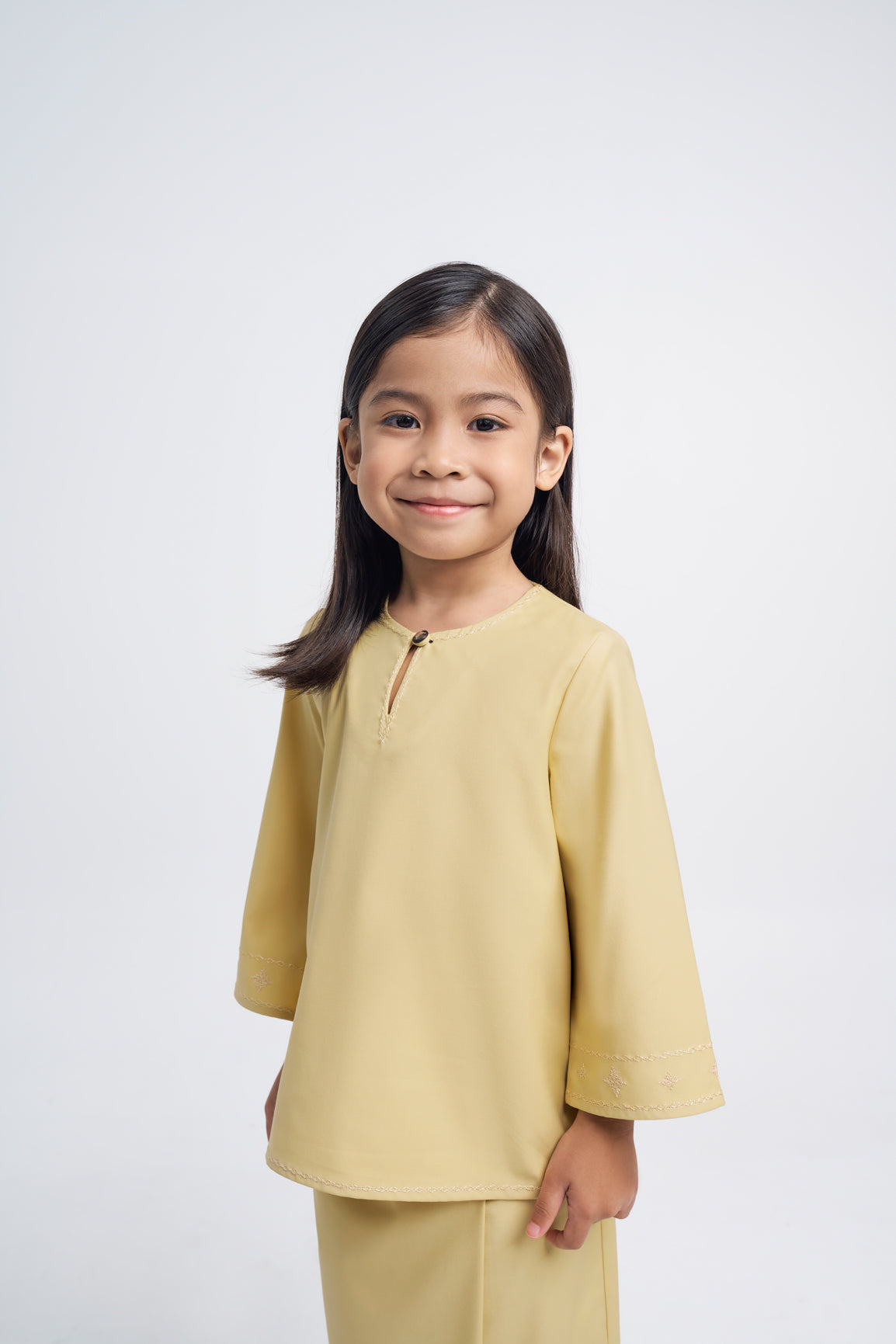 Patawali Girls Baju Kurung - Buttermilk