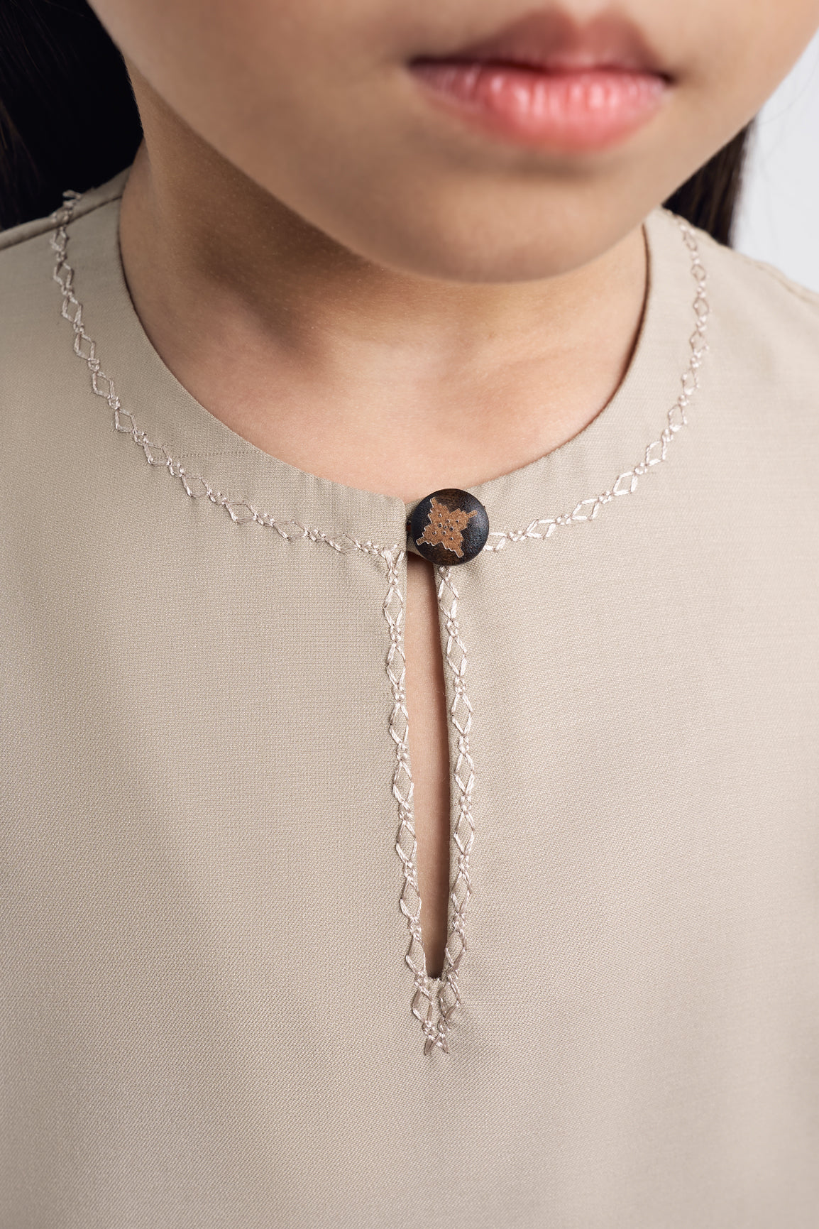 Patawali Girls Baju Kurung - Light Khaki