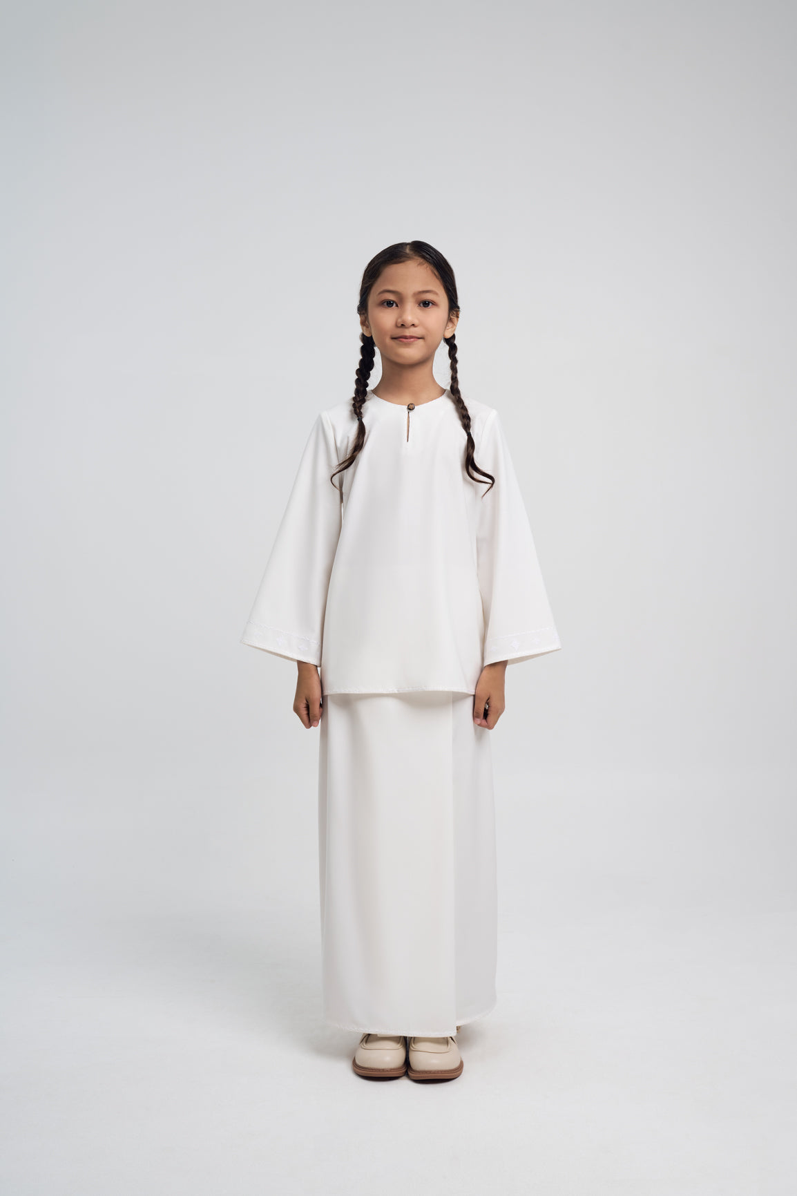 Patawali Girls Baju Kurung - Antique White