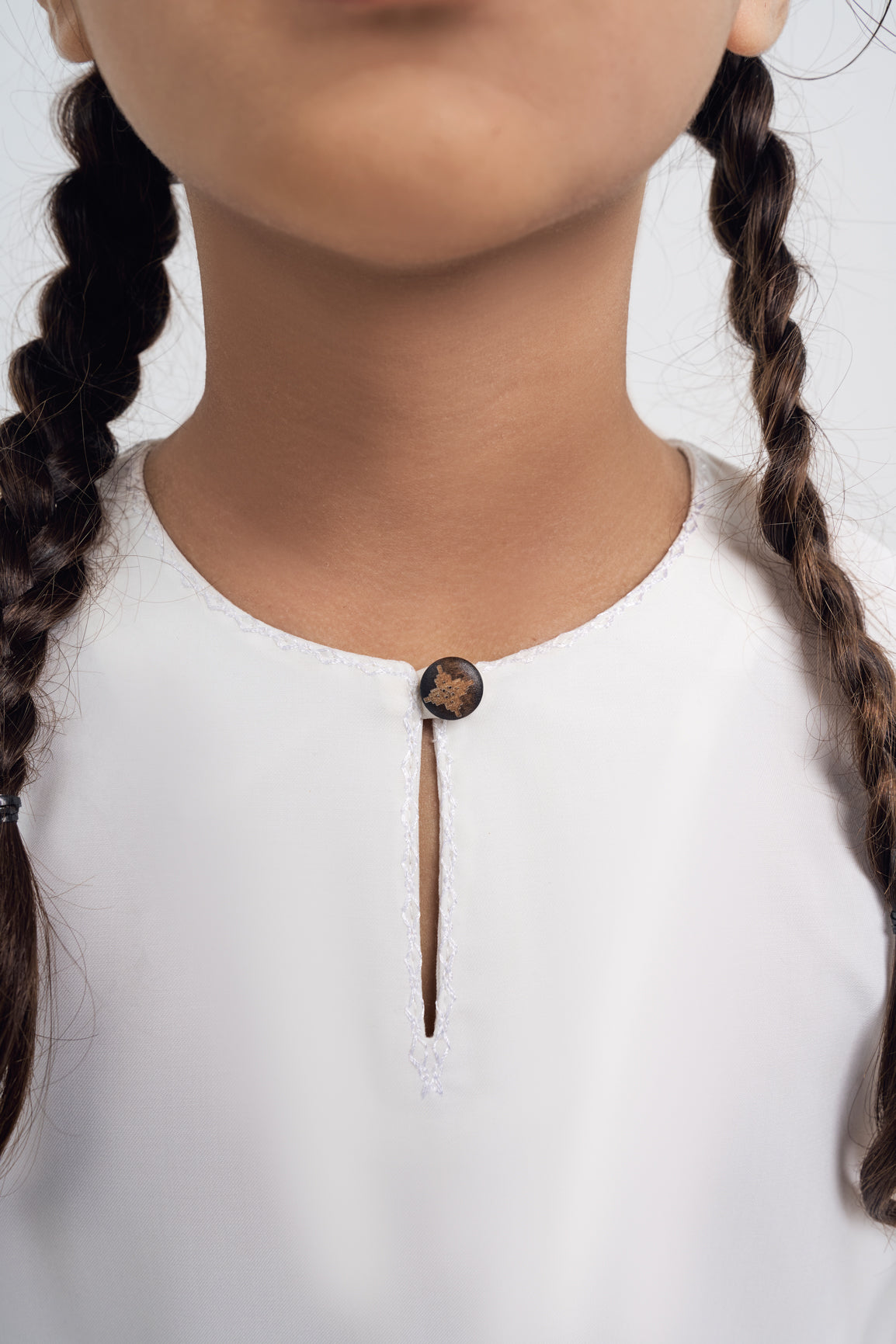 Patawali Girls Baju Kurung - Antique White