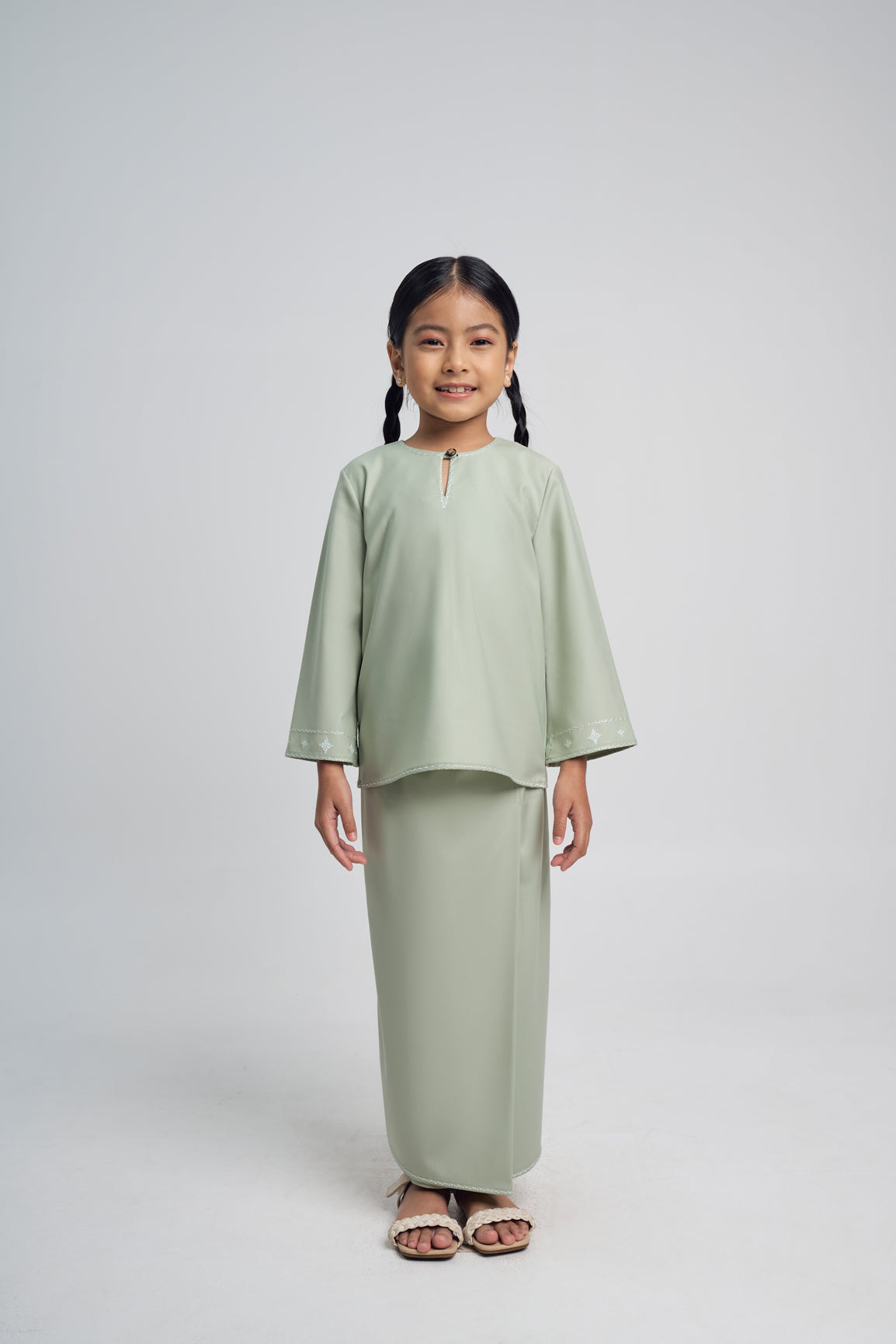 Patawali Girls Baju Kurung - Mint Green
