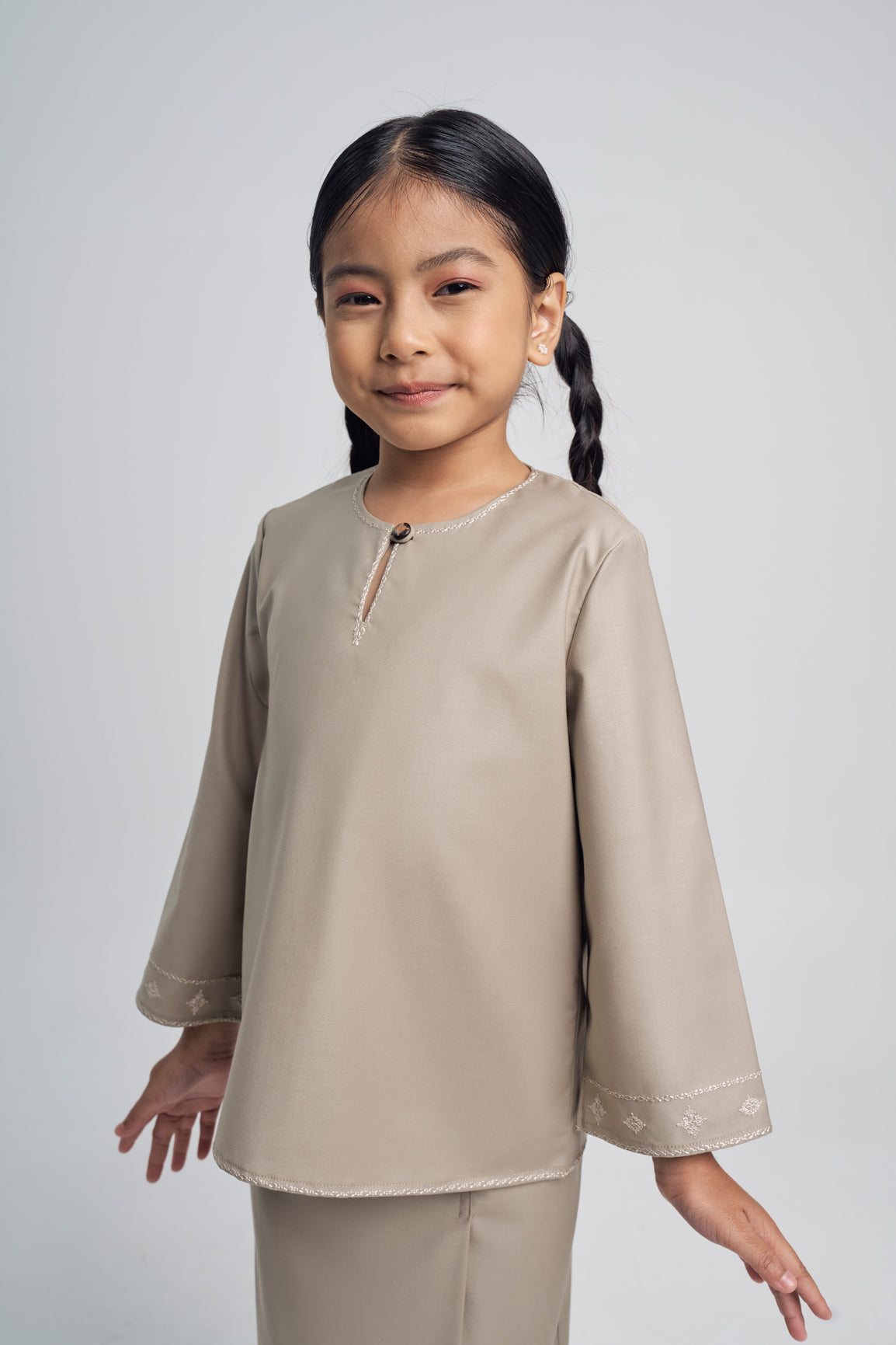 Patawali Girls Baju Kurung - Light Olive