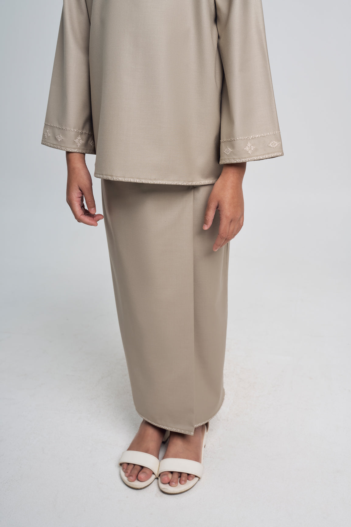 Patawali Girls Baju Kurung - Light Olive