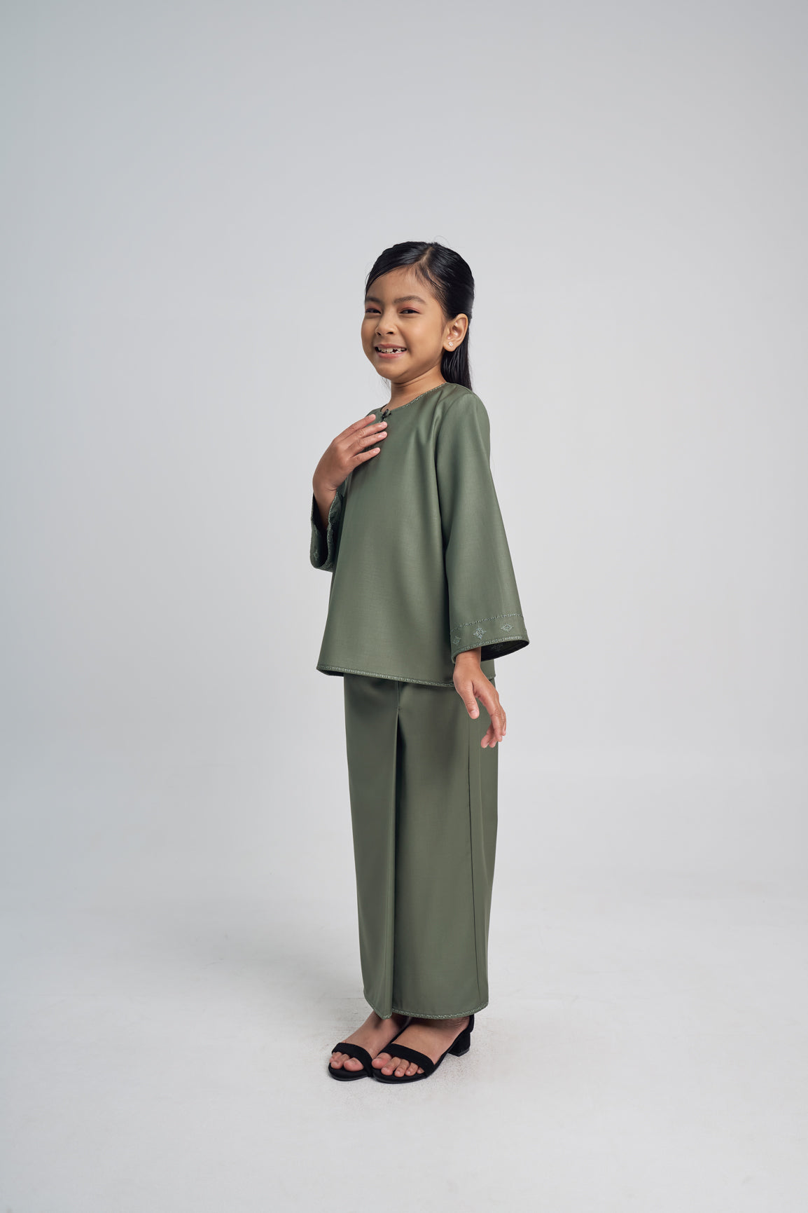 Patawali Girls Baju Kurung - Pickle Green