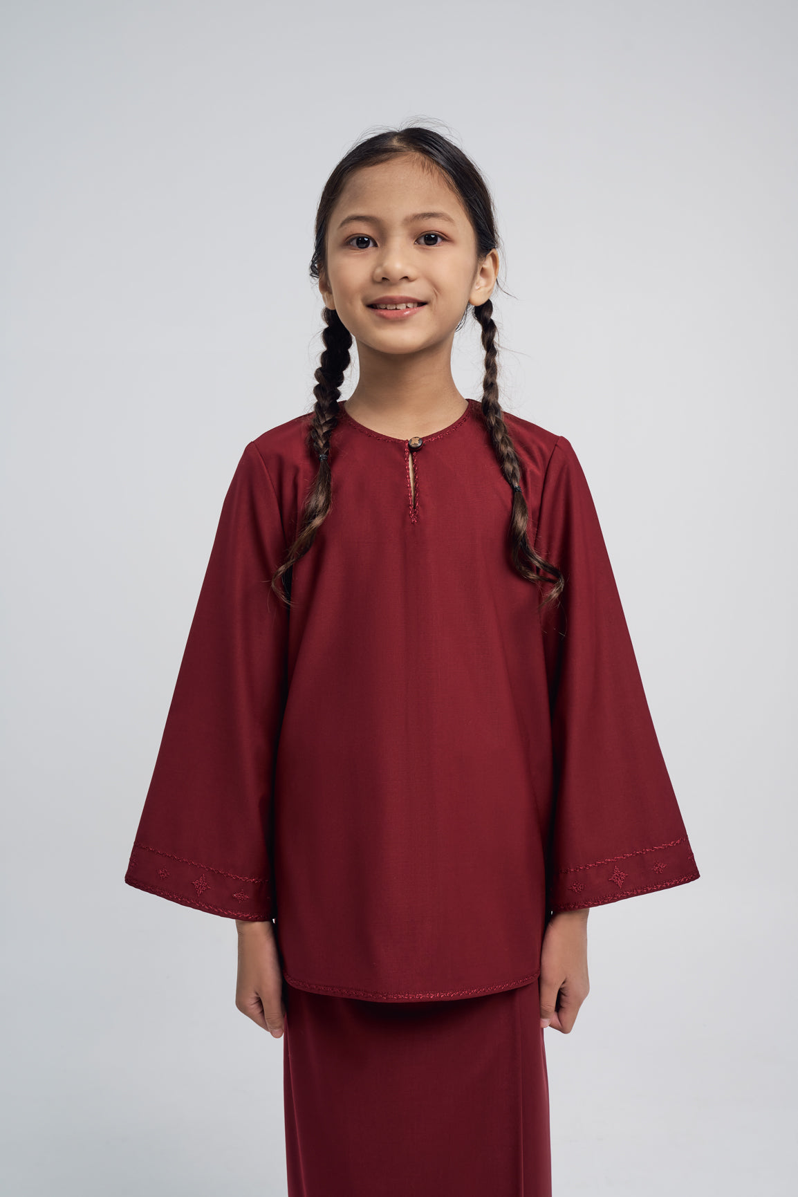 Patawali Girls Baju Kurung - Mahogany Red