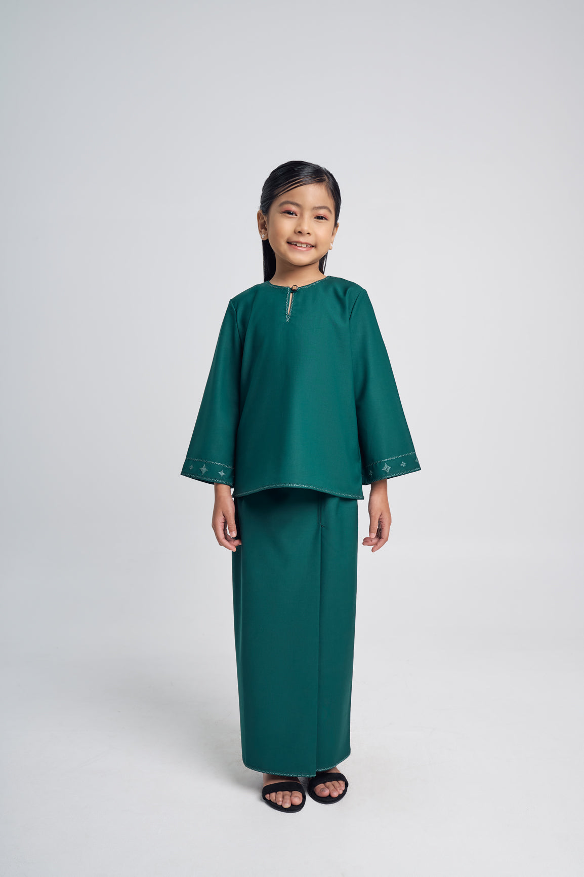 Patawali Girls Baju Kurung - Emerald Green