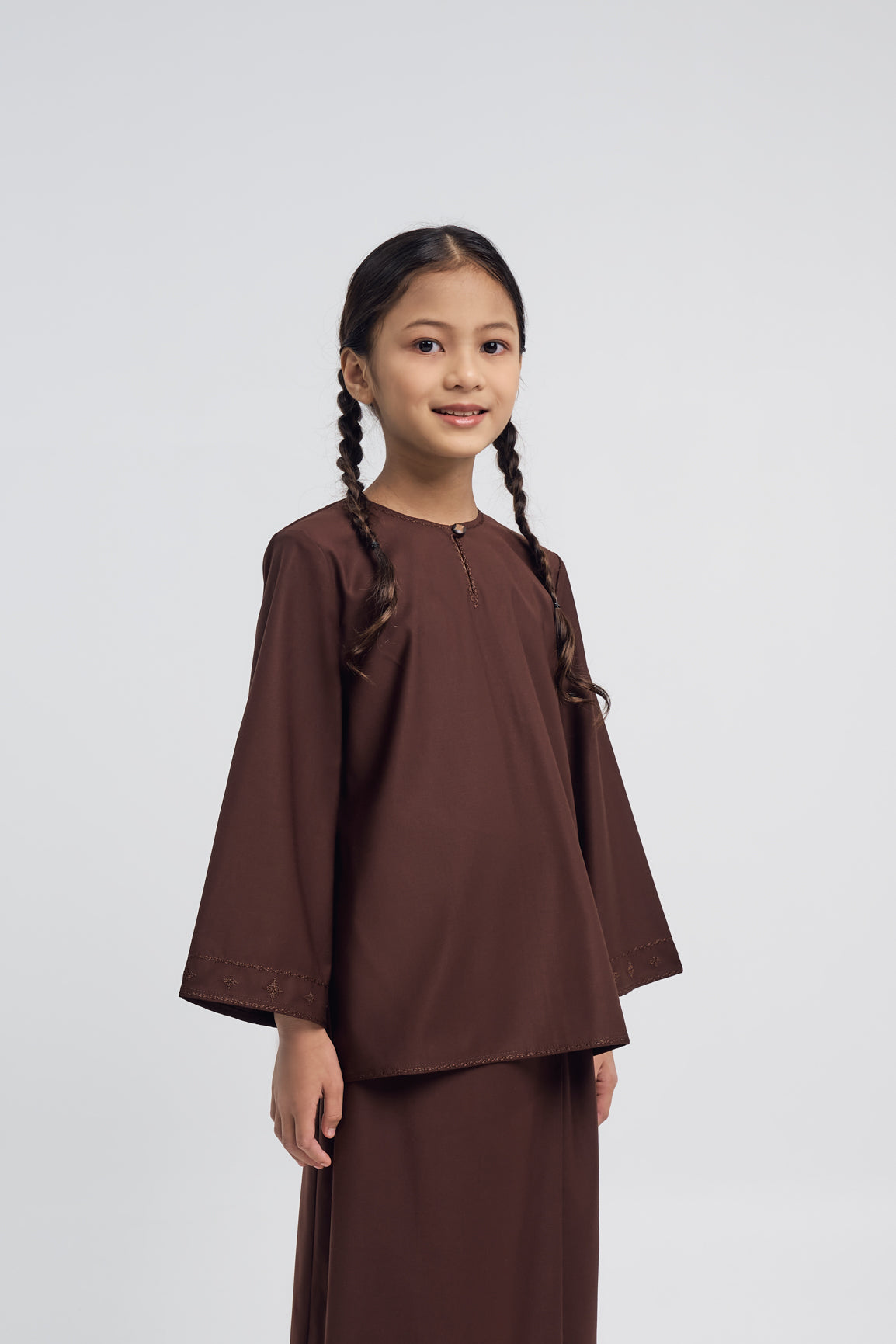 Patawali Girls Baju Kurung - Dark Brown