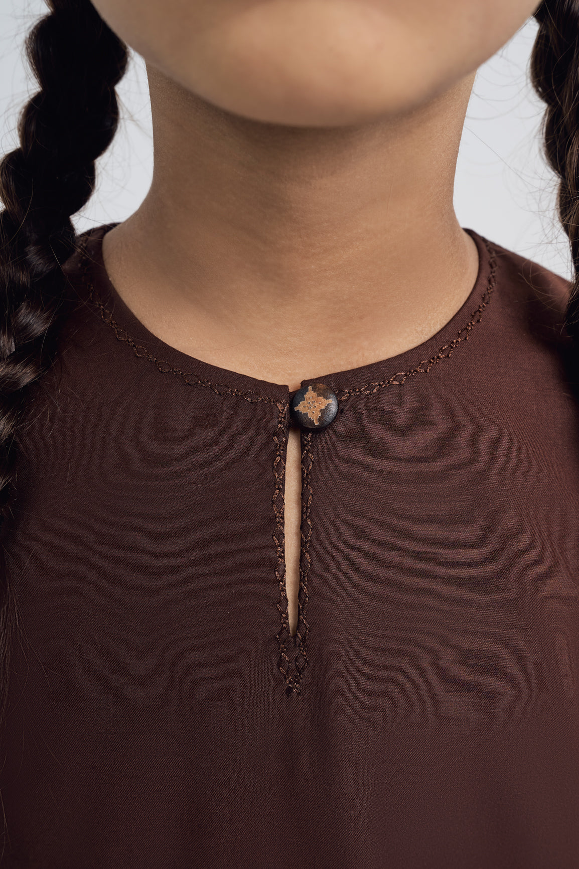 Patawali Girls Baju Kurung - Dark Brown