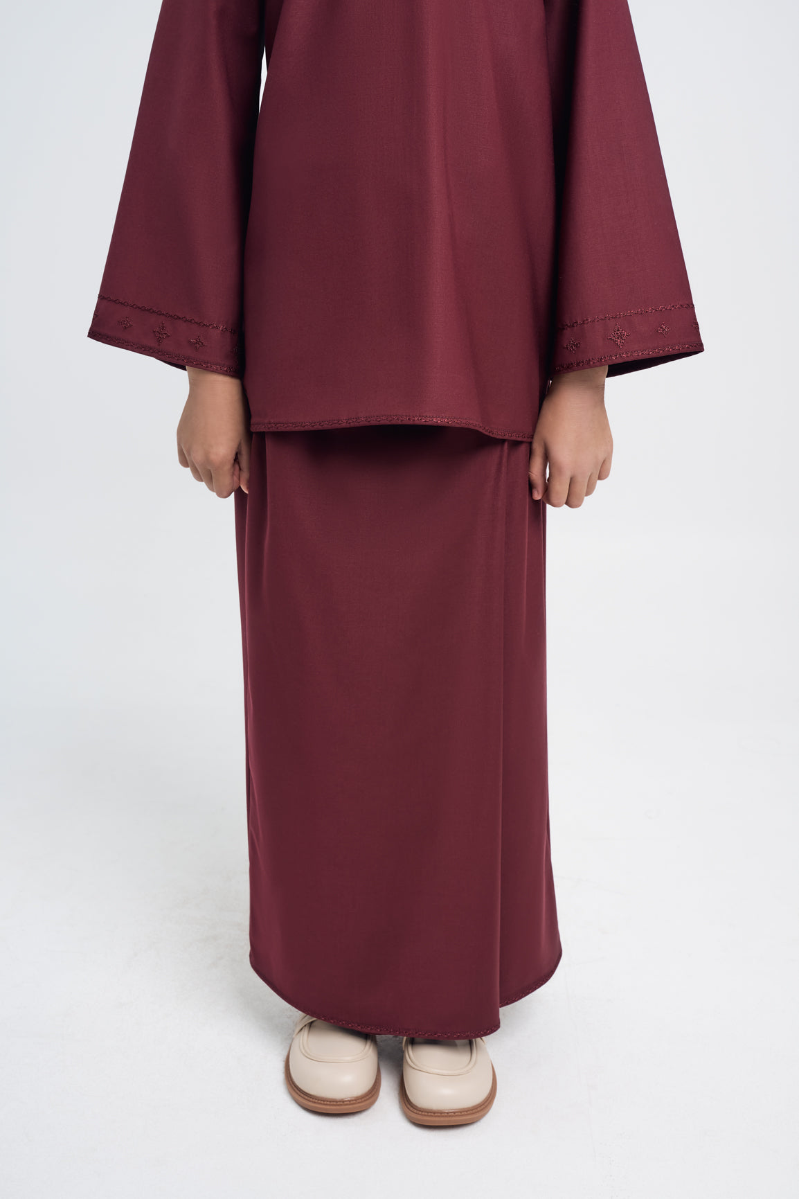 Patawali Girls Baju Kurung - Burgundy Red